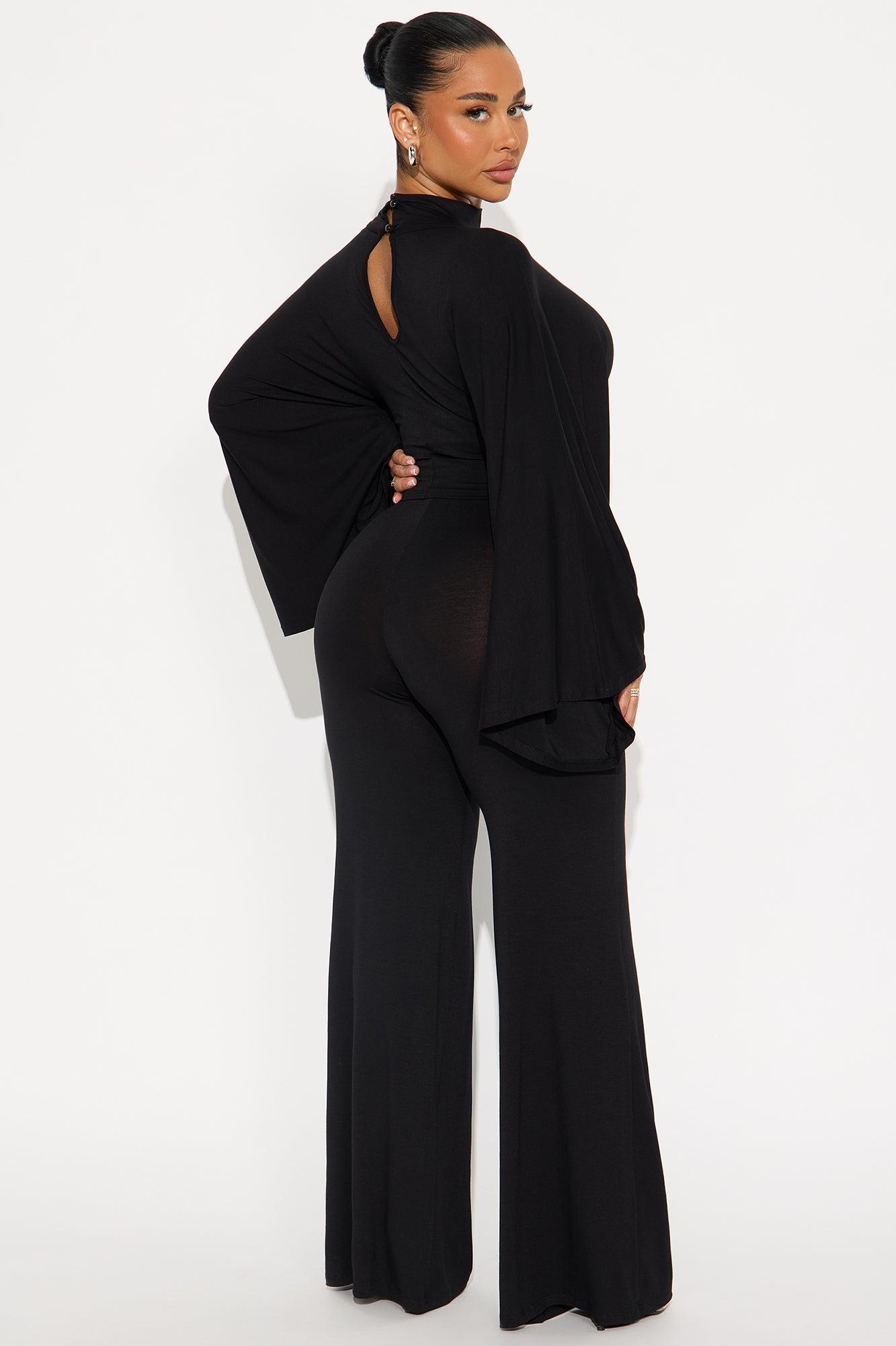 Haiden Wide Sleeve Pant Set - Black Product Image