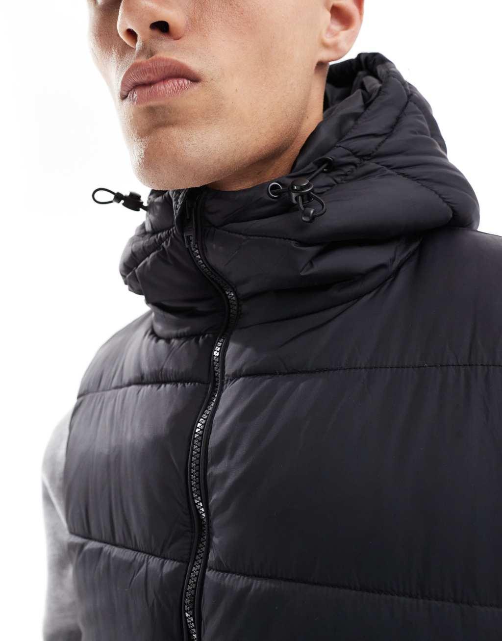French Connection hooded vest in black Product Image