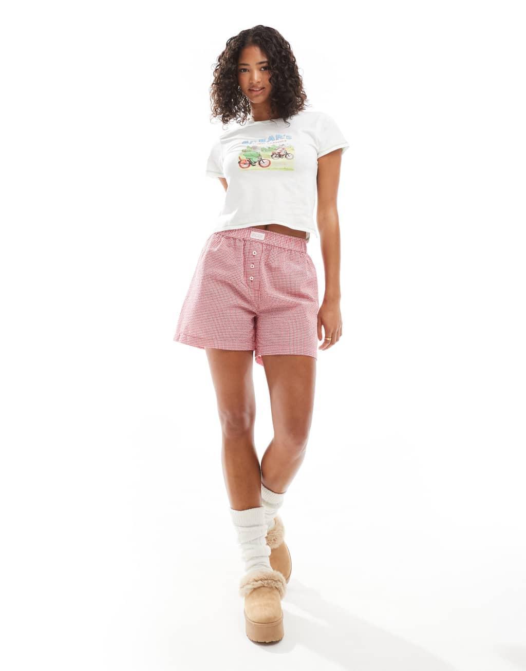 Cotton On pajama top with 90s style Babar french lesson graphic Product Image