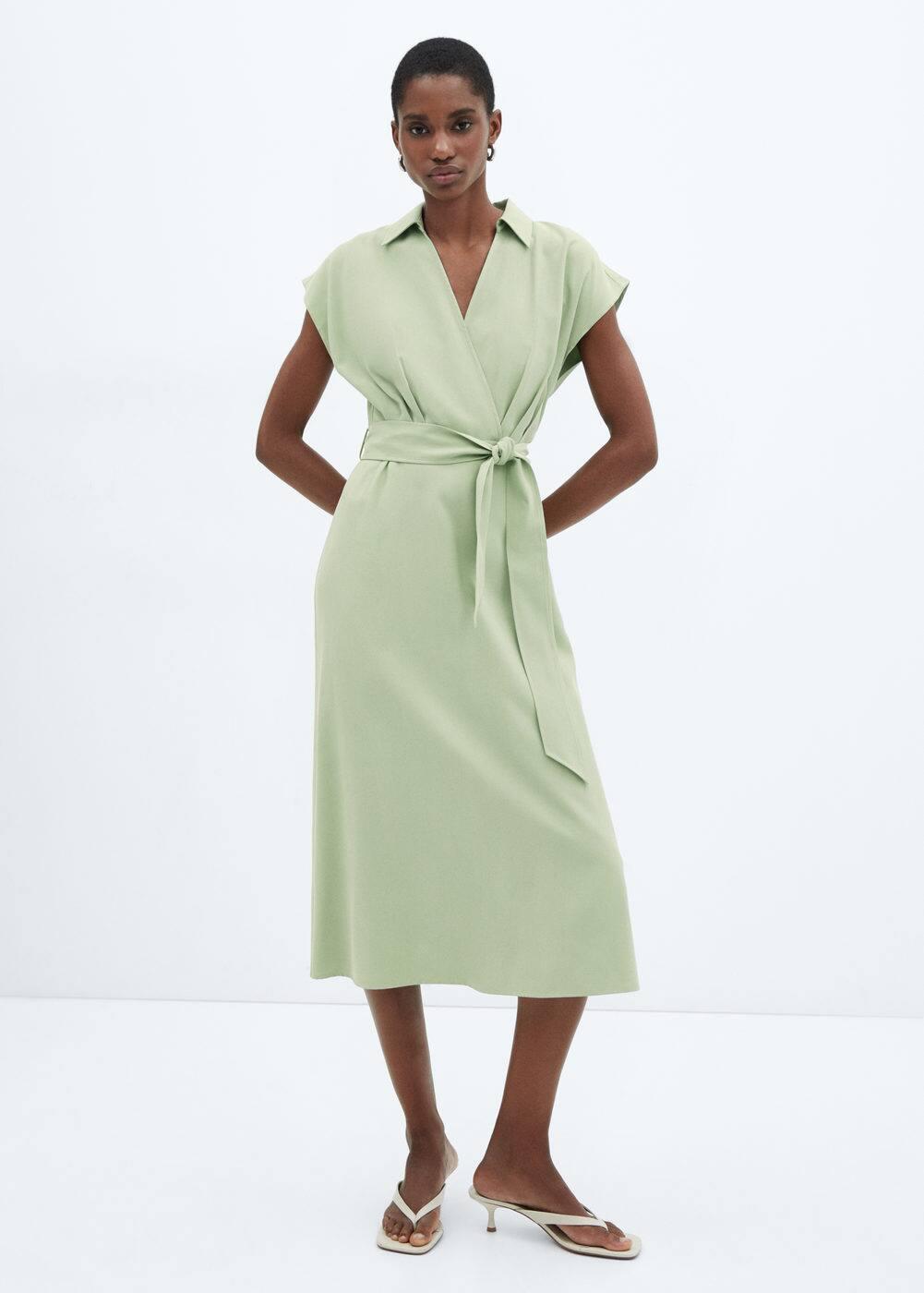 Mango Womens Belt Wrap Dress Product Image