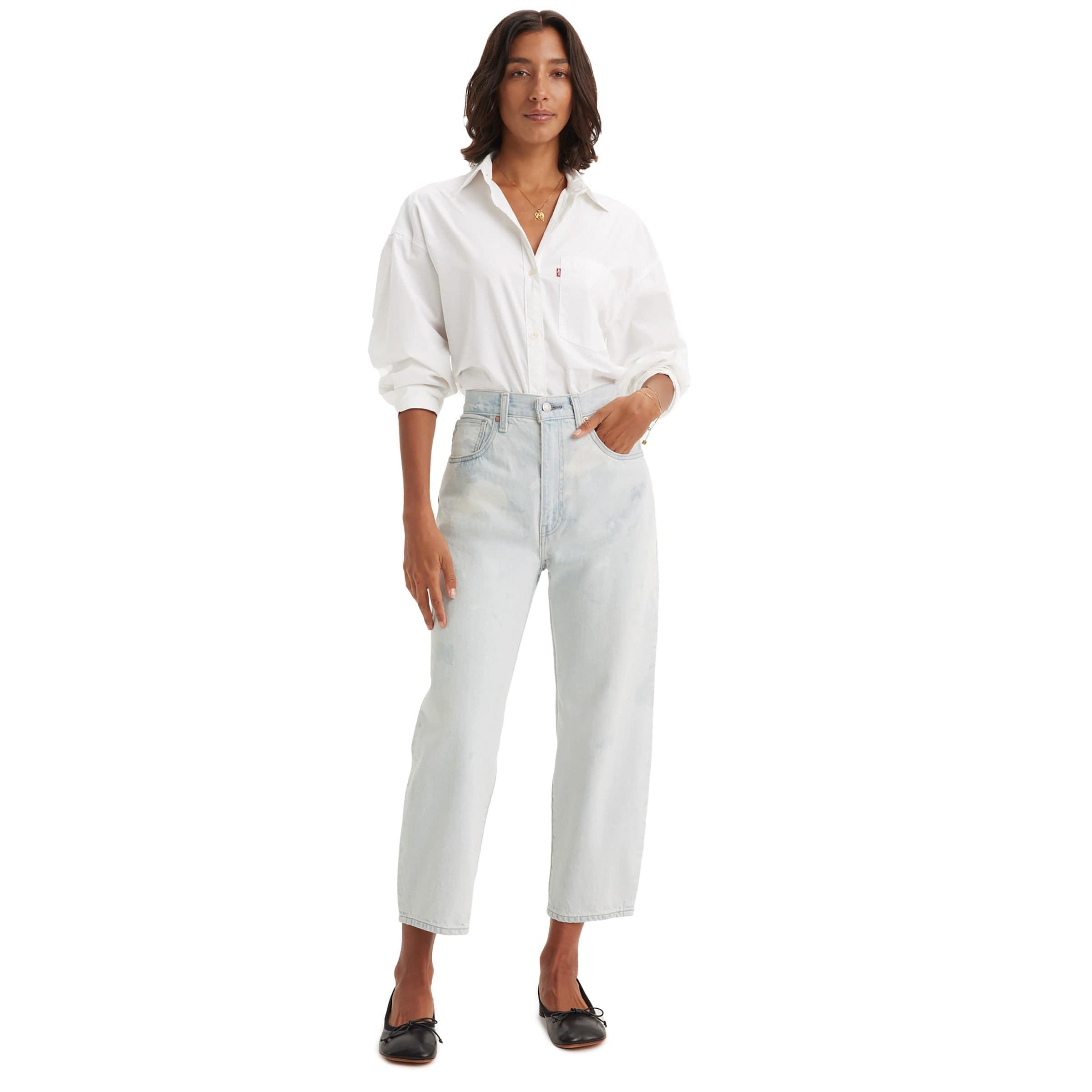 WOMEN'S MIJ BARREL JEANS LIGHT WASH | Bodega Product Image