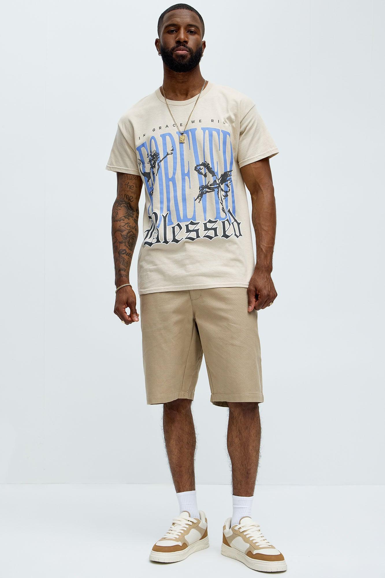 Foreverr Blessed Short Sleeve Tee - Taupe Product Image