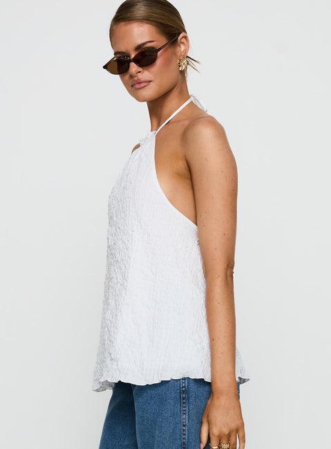 Flutter Halter Top White Product Image