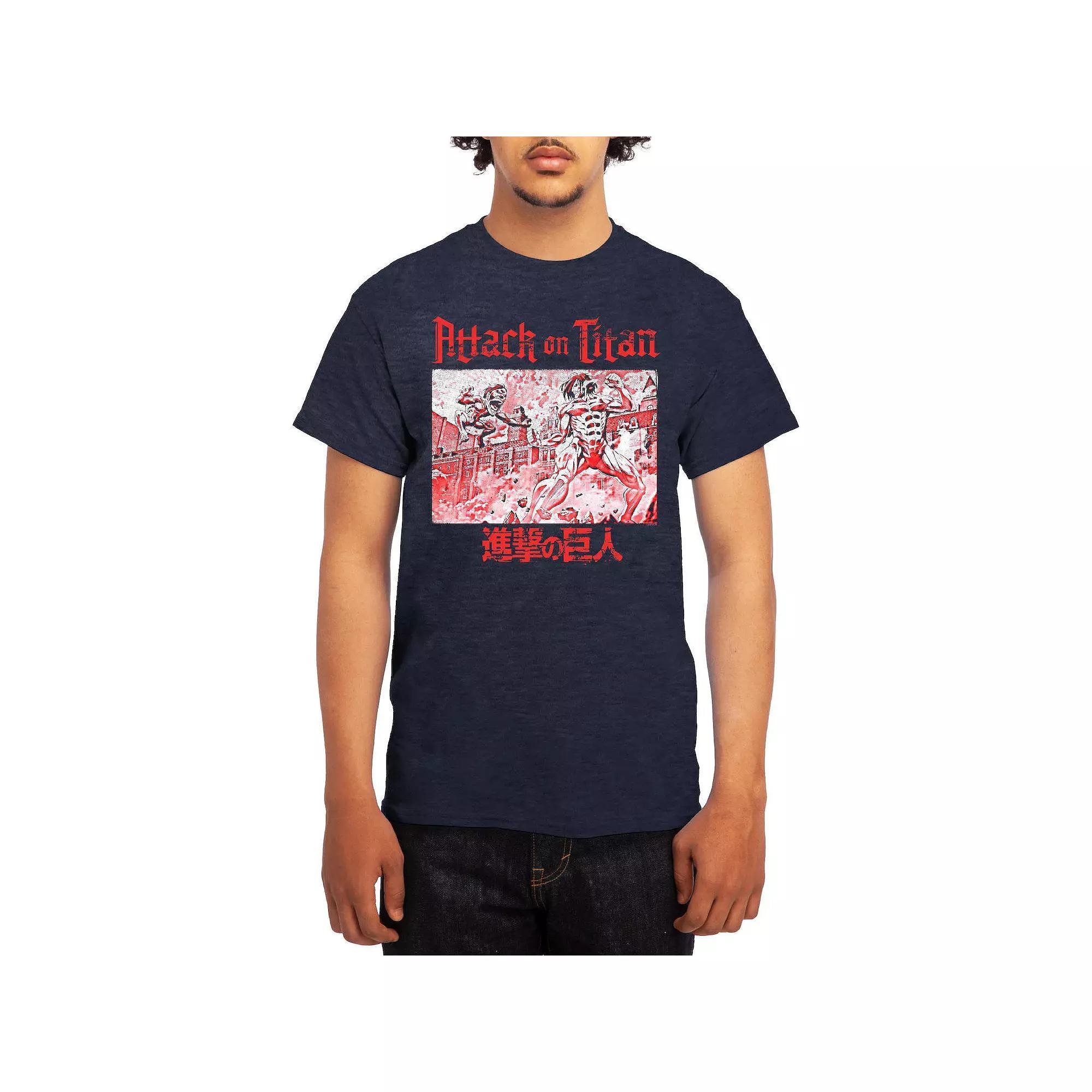 Men's Attack on Titan Red Titan Versus Titan Tee, Boy's, Size: Medium, Blue Product Image