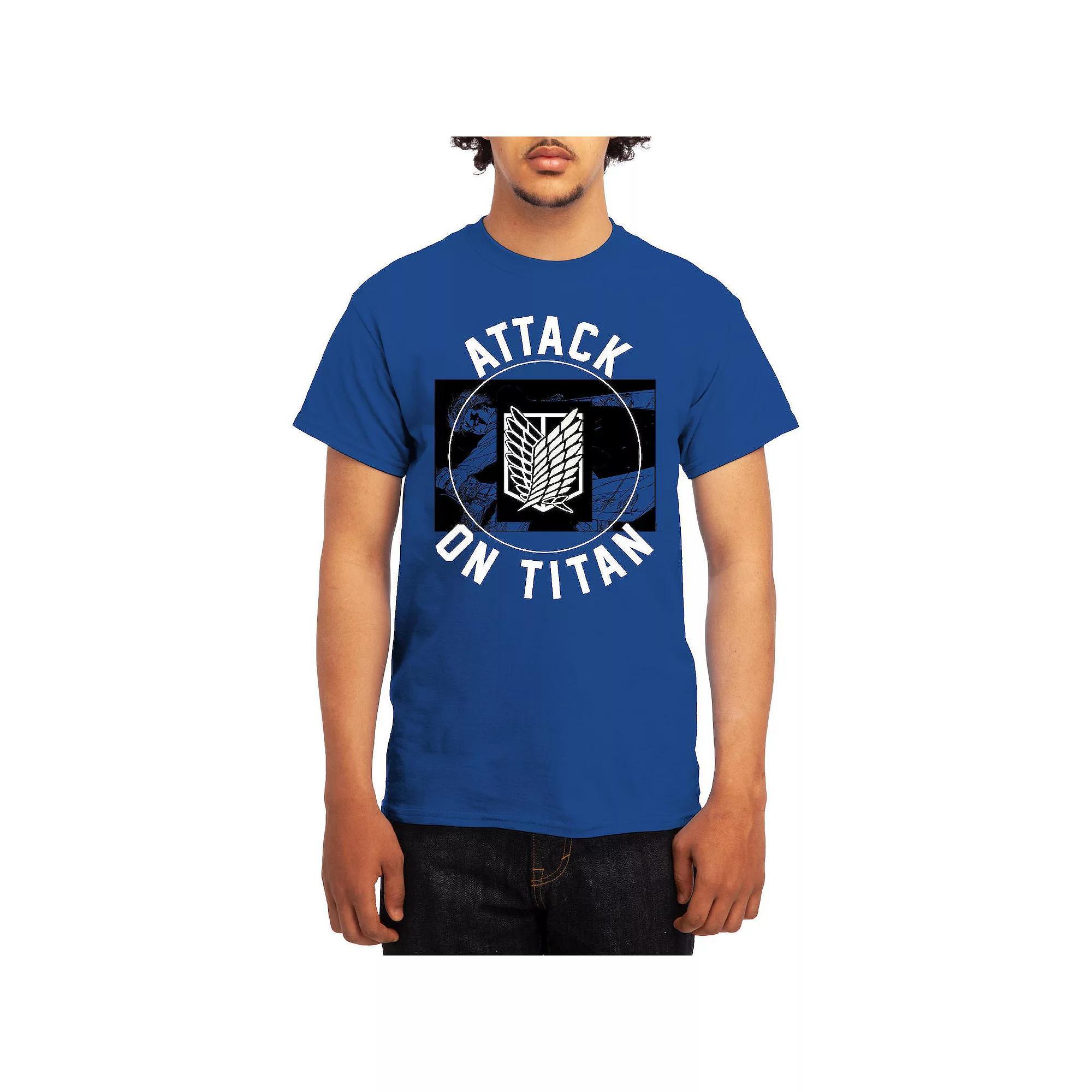 Men's Attack on Titan Circle Emblem Sword Tee, Size: Medium, Royal Blue Product Image