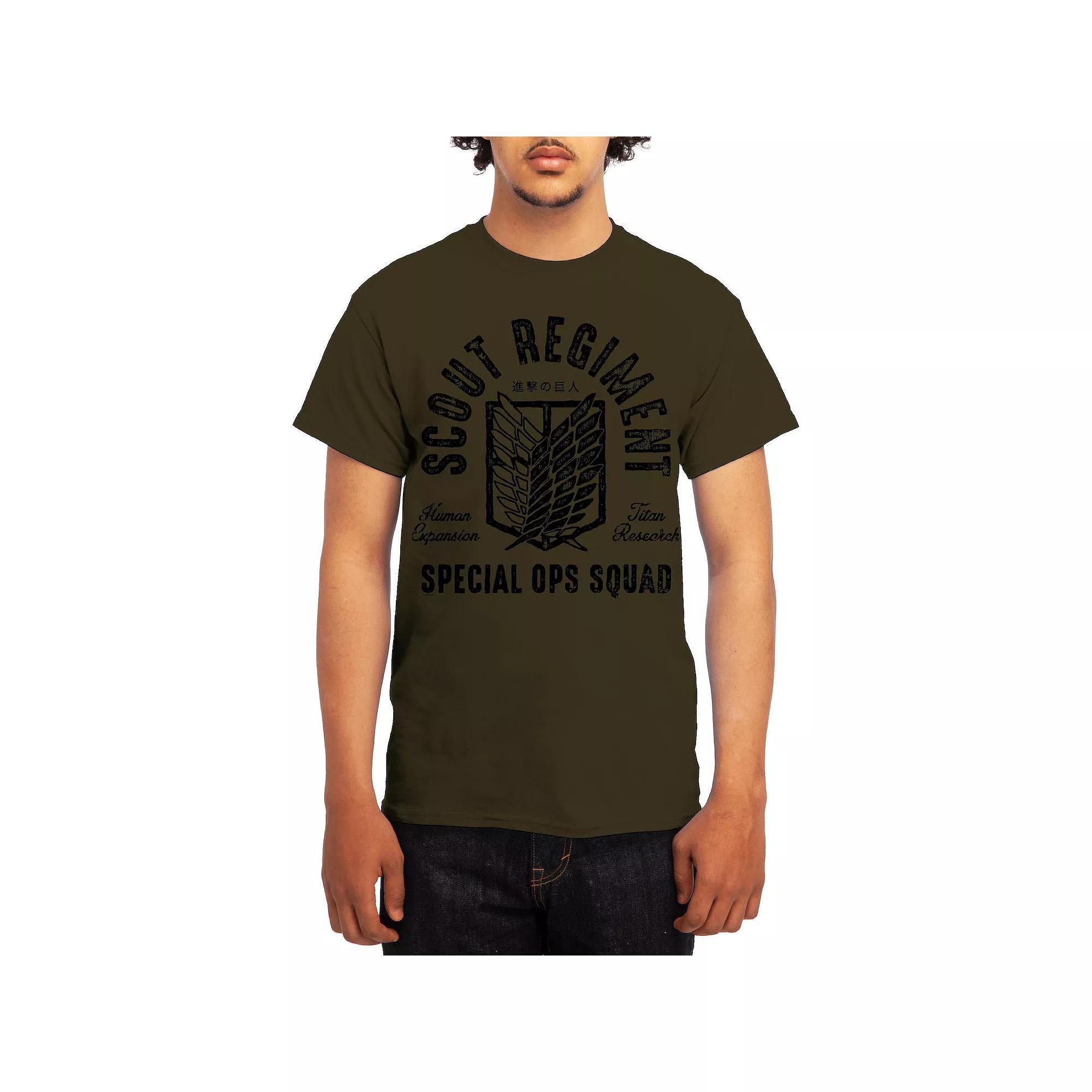 Men's Attack on Titan Distressed Scout Symbol Graphic Tee, Boy's, Size: Medium, Green Product Image