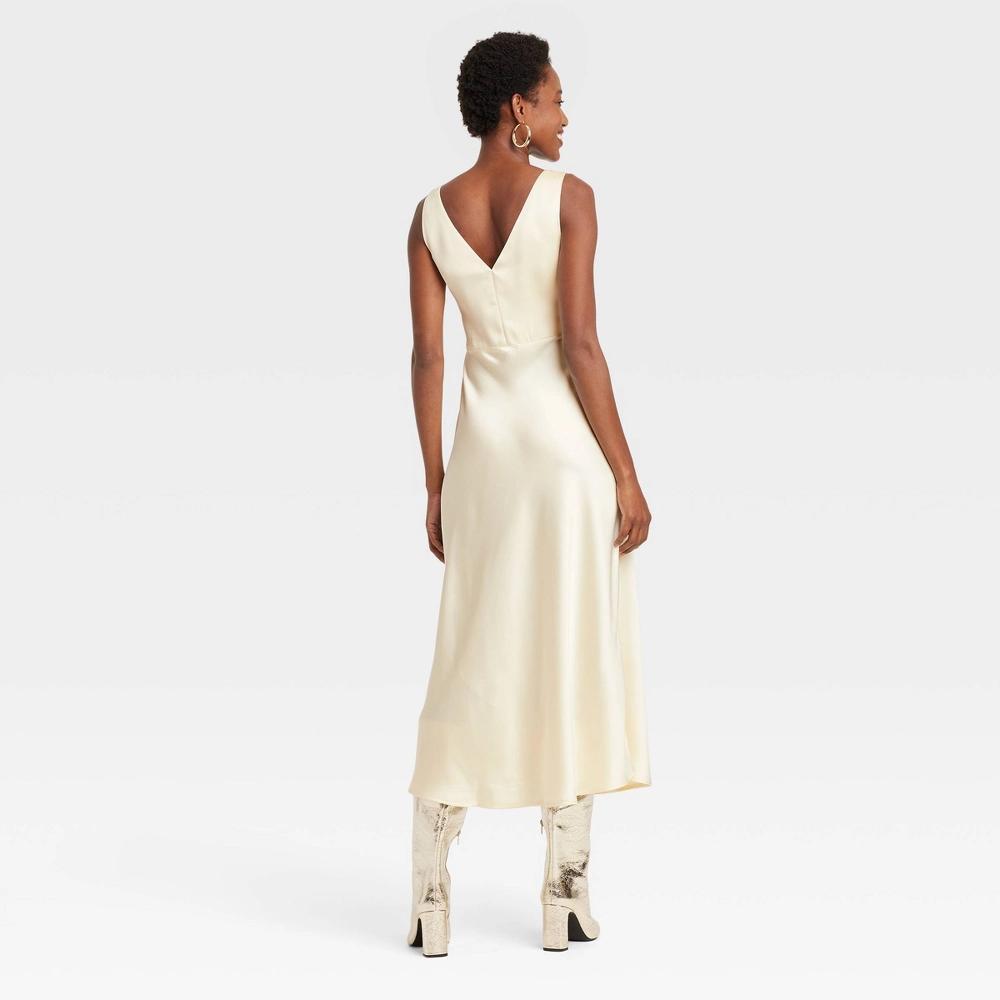 Womens Midi Lace Trim Dress - A New Day Cream XL Product Image