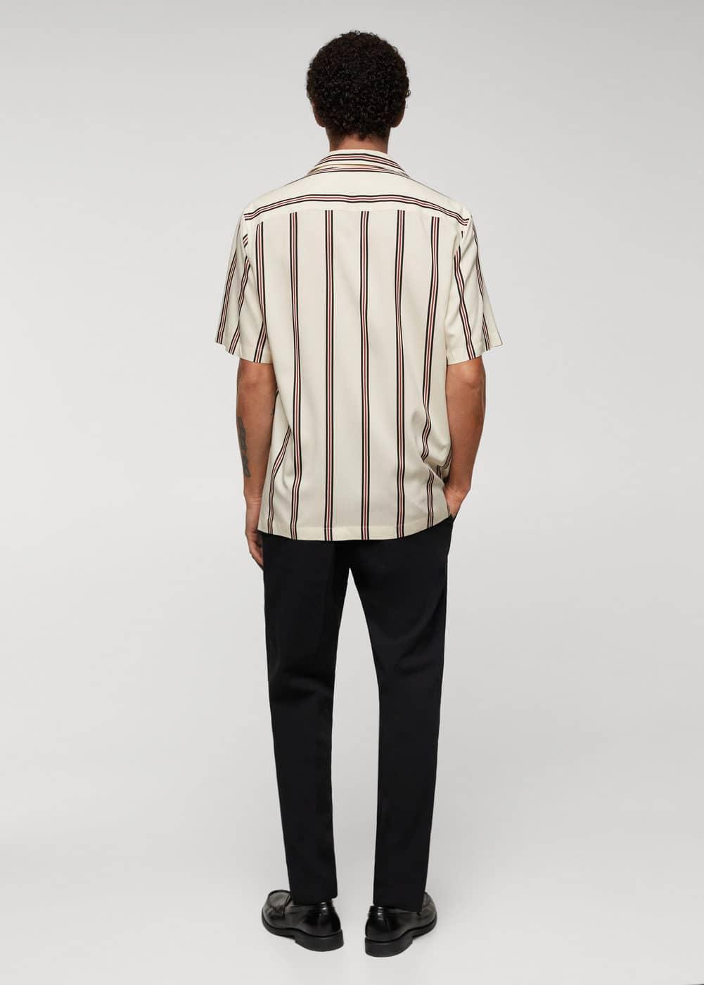 Mango Mens Striped Bowling Fluid Shirt Product Image