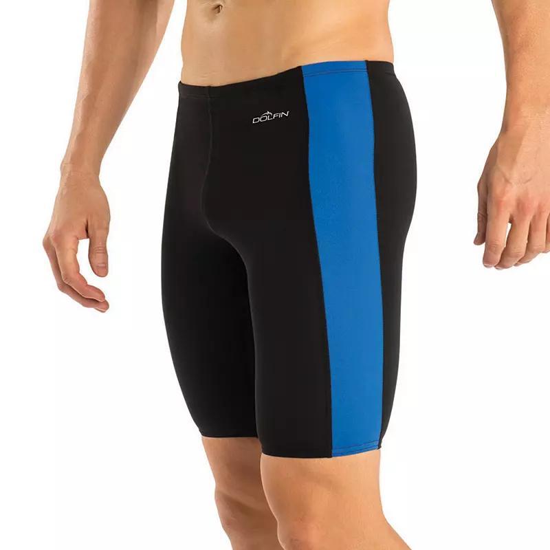 Men's Dolfin Colorblock Panel Jammer Swimsuit, Size: 34, Black Red Product Image