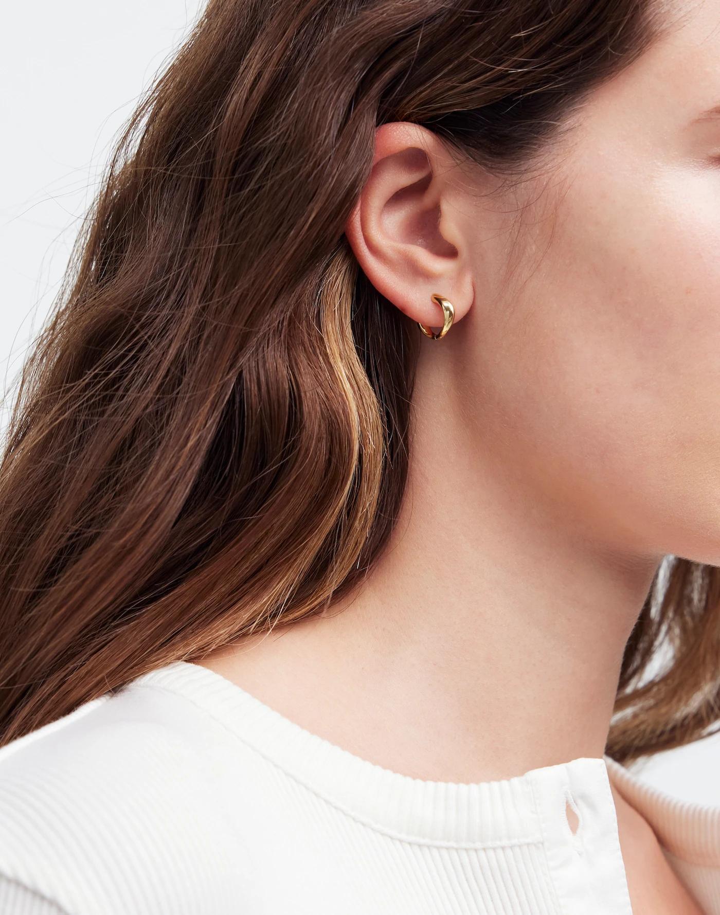 Demi-Fine Twist Huggie Hoop Earrings Product Image