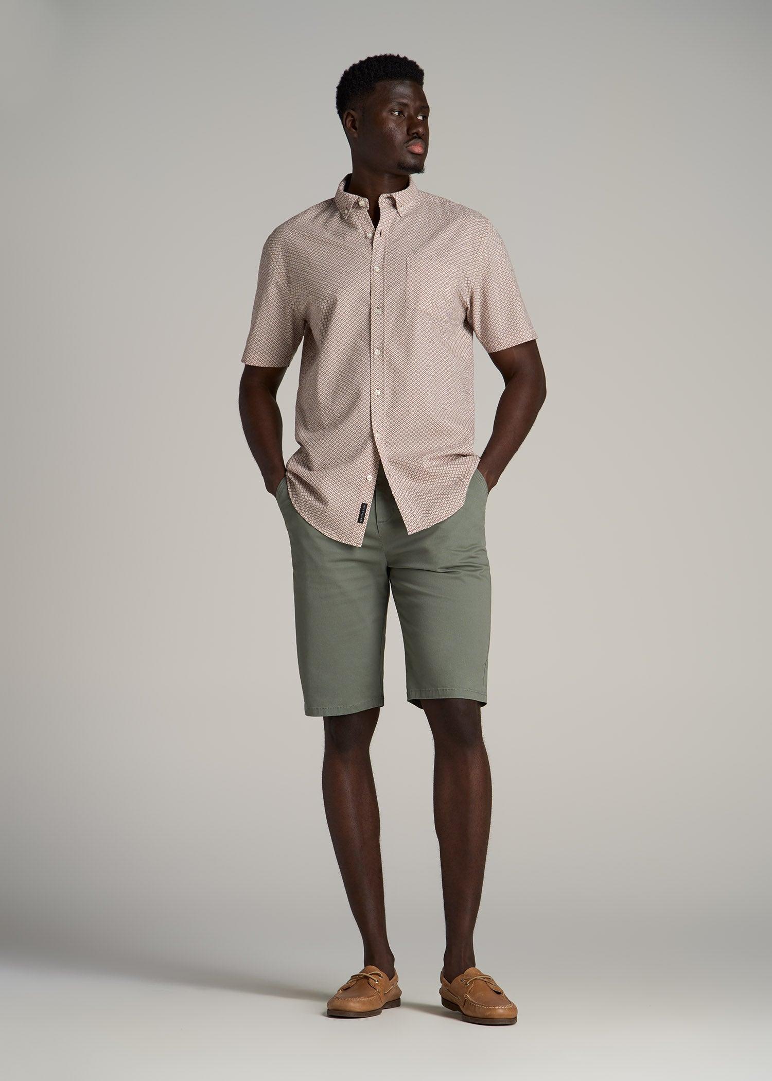Chino Shorts for Tall Men in Fatigue Green Product Image