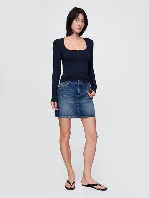 CloseKnit Jersey Henley T-Shirt Product Image
