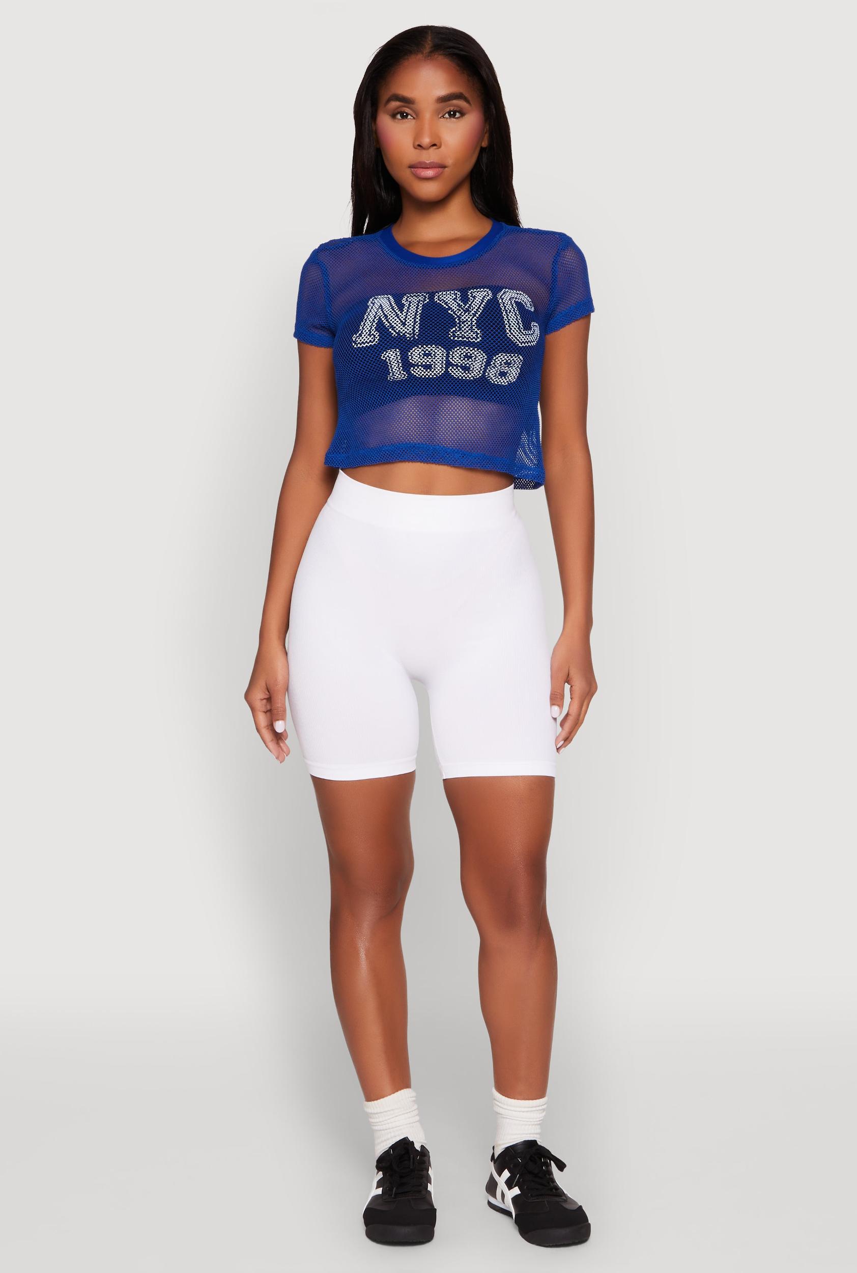 Womens NYC 1998 Fishnet Crop Top Product Image
