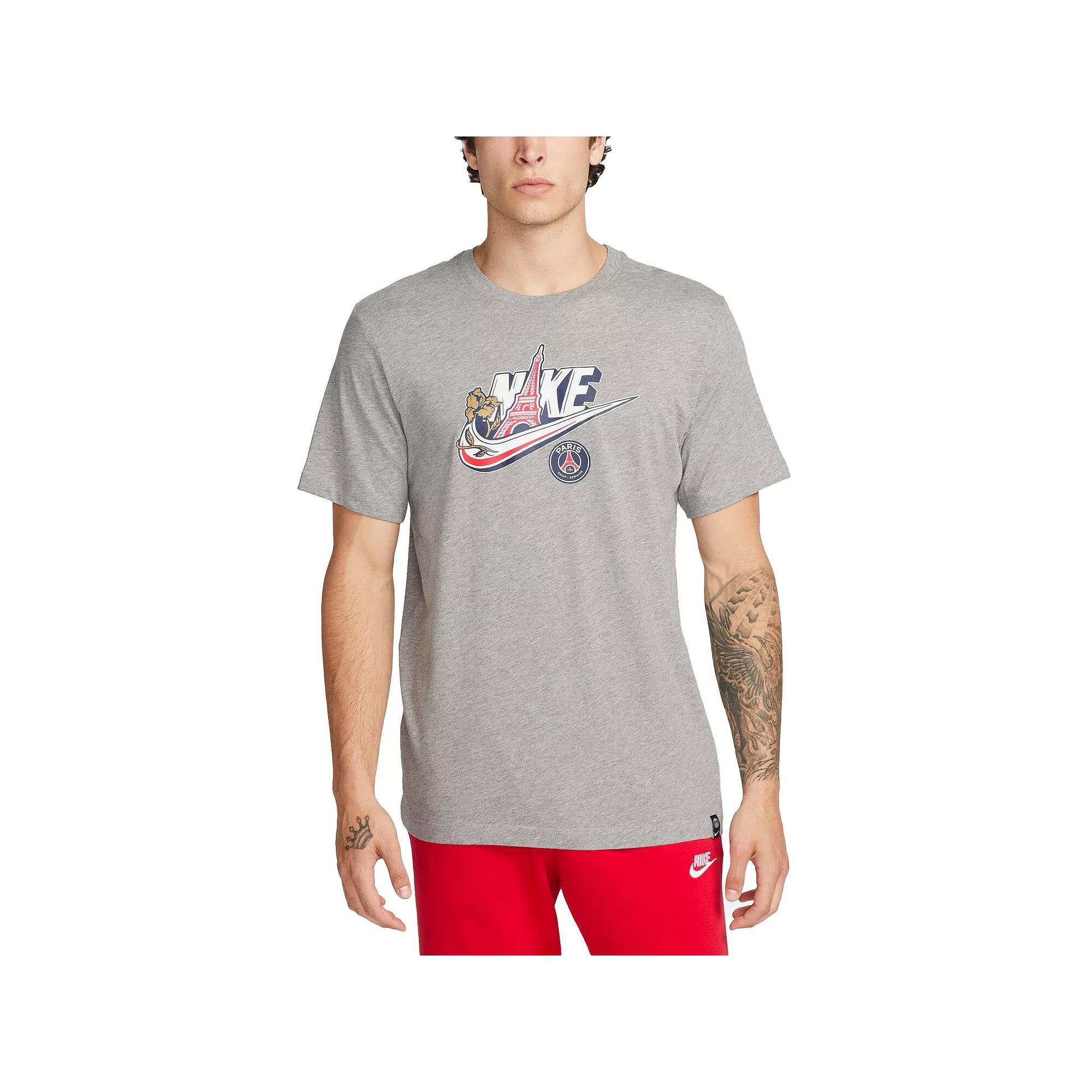 Men's Nike  Heather Gray Paris Saint-Germain Futura T-Shirt, Size: Medium, Psg Grey Product Image