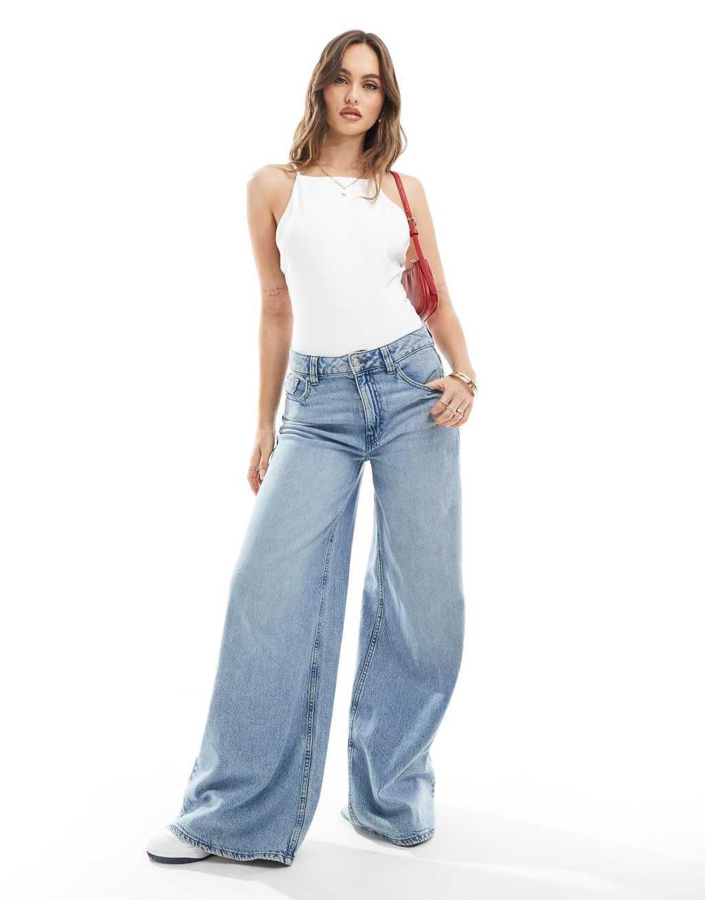 ASOS DESIGN double layer high racer scoop back bodysuit in white Product Image