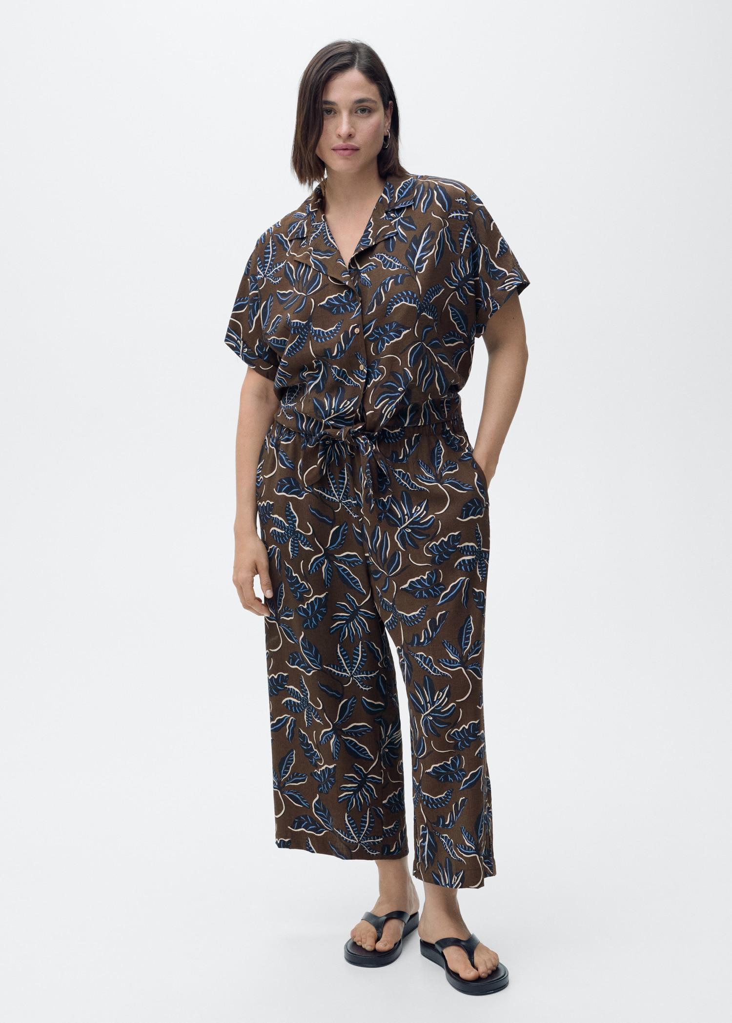 Printed culotte pants - Women | MANGO USA Product Image