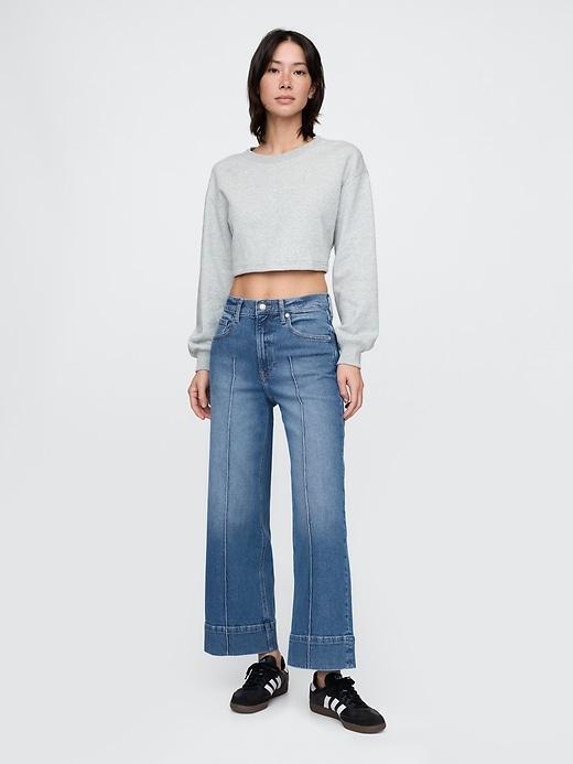 High Rise Stride Wide-Leg Ankle Jeans Product Image