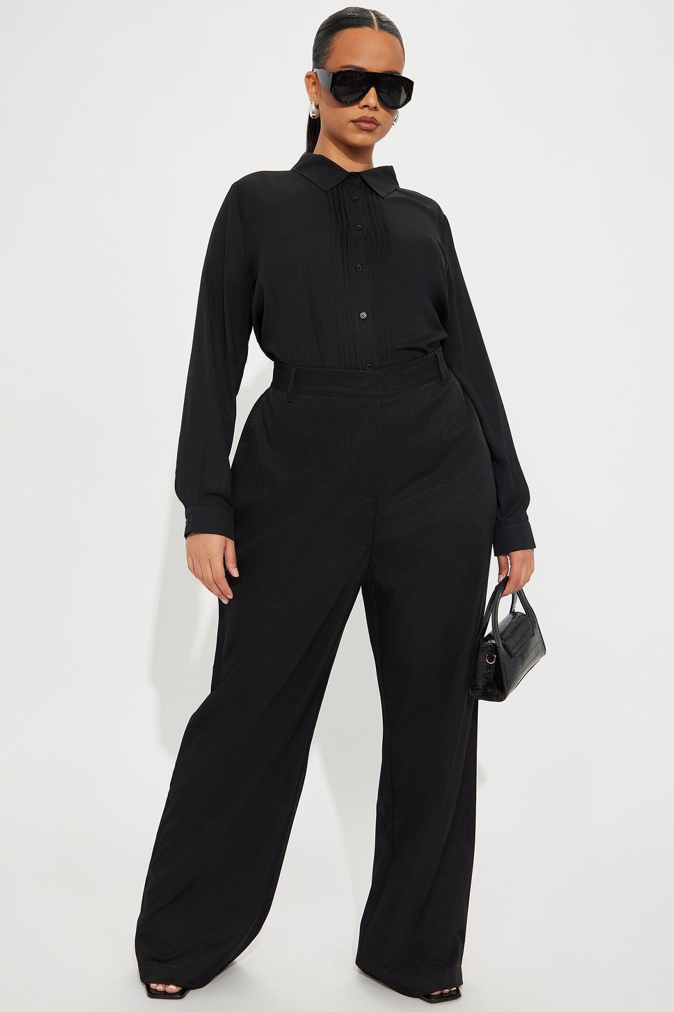 Ashton Straight Leg Trouser - Black Product Image