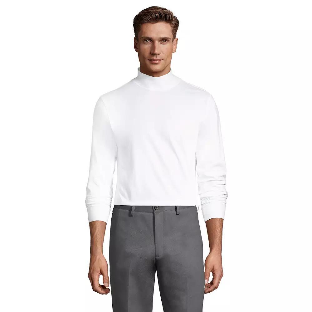 Big & Tall Lands' End Super-T Classic-Fit Mock Turtleneck, Men's, Size: 4XB, White Product Image