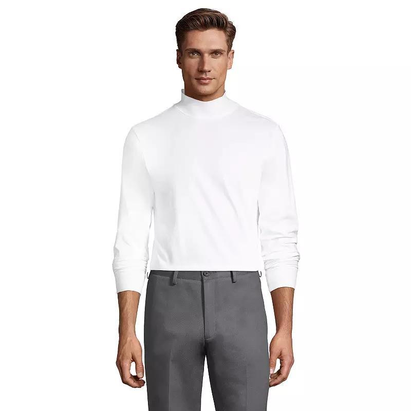 Big & Tall Lands' End Super-T Classic-Fit Mock Turtleneck, Men's, Size: 4XB, White Product Image