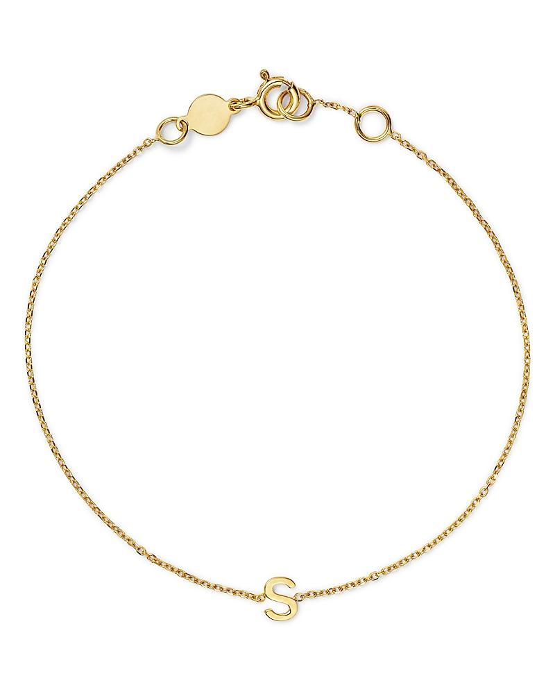 Womens 14K Yellow Gold Initial Charm Bracelet Product Image