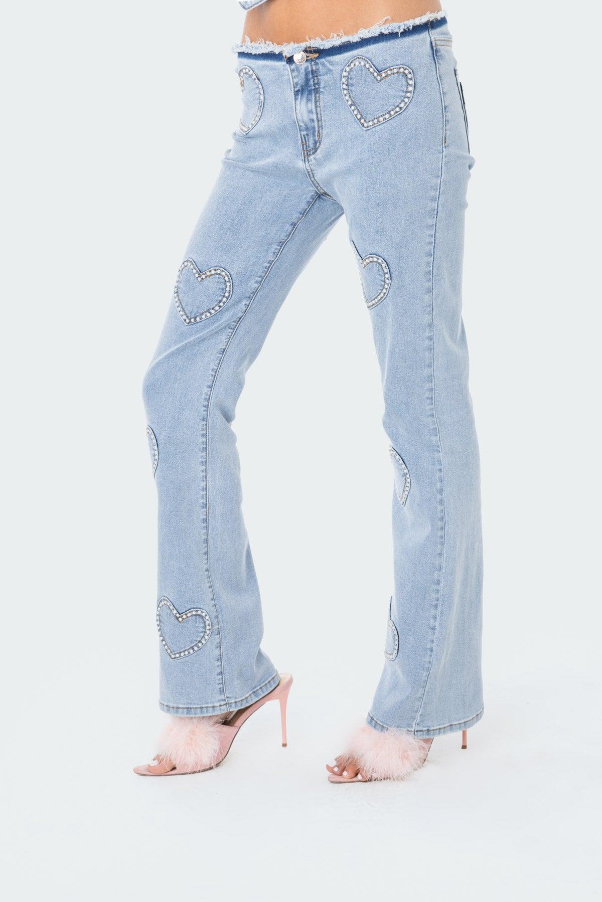 Pearly Heart Denim Top Product Image