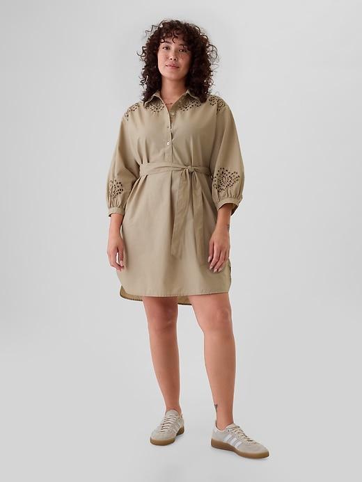 Eyelet Mini Shirtdress Product Image