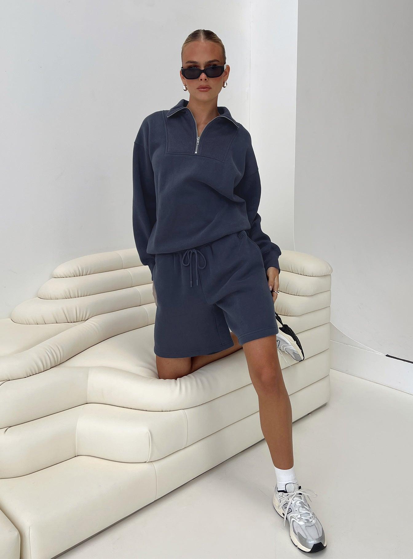 Dream Fleece Longline Shorts Navy Product Image