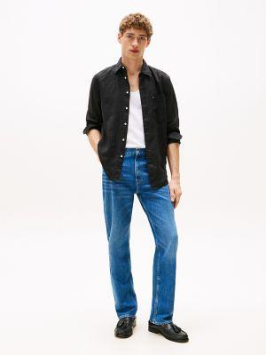 Regular Fit Piece-Dyed Linen Shirt Product Image