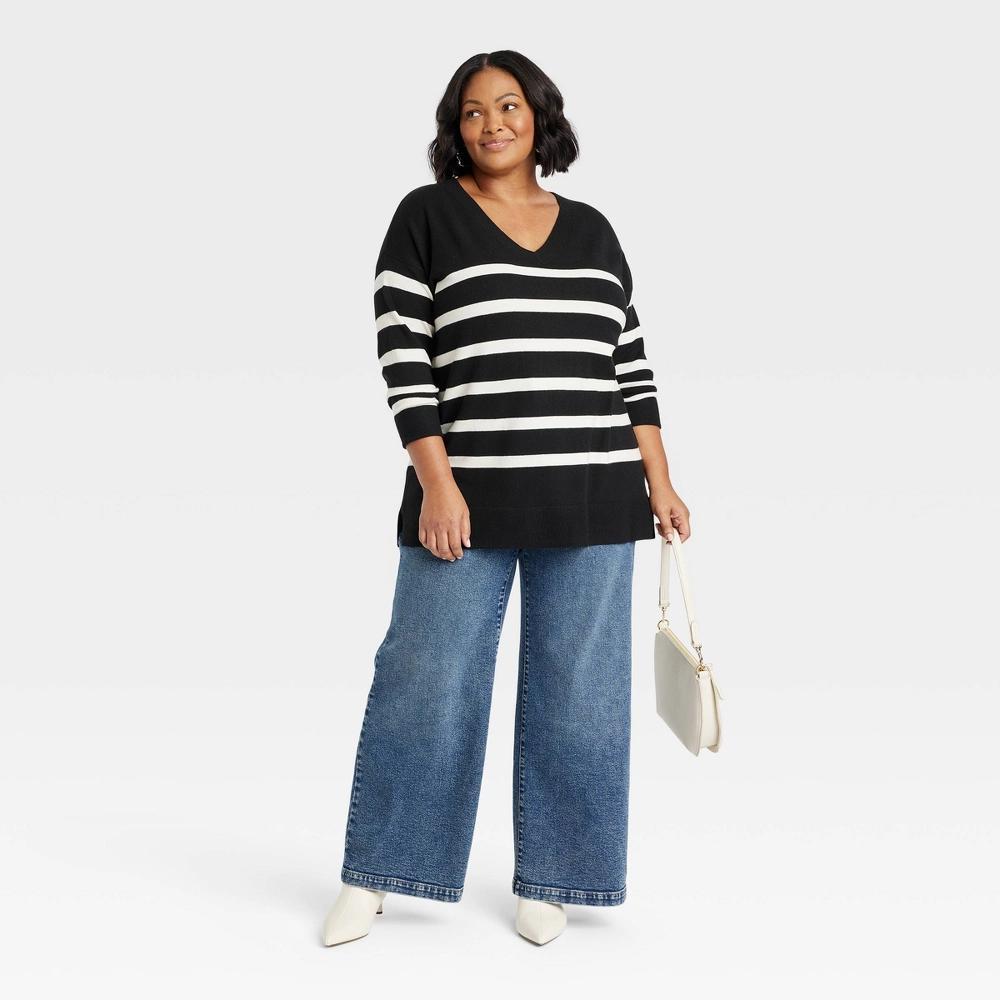 Women's Cozy Knit V-Neck Tunic Pullover Sweater - Ava & Viv™ Product Image