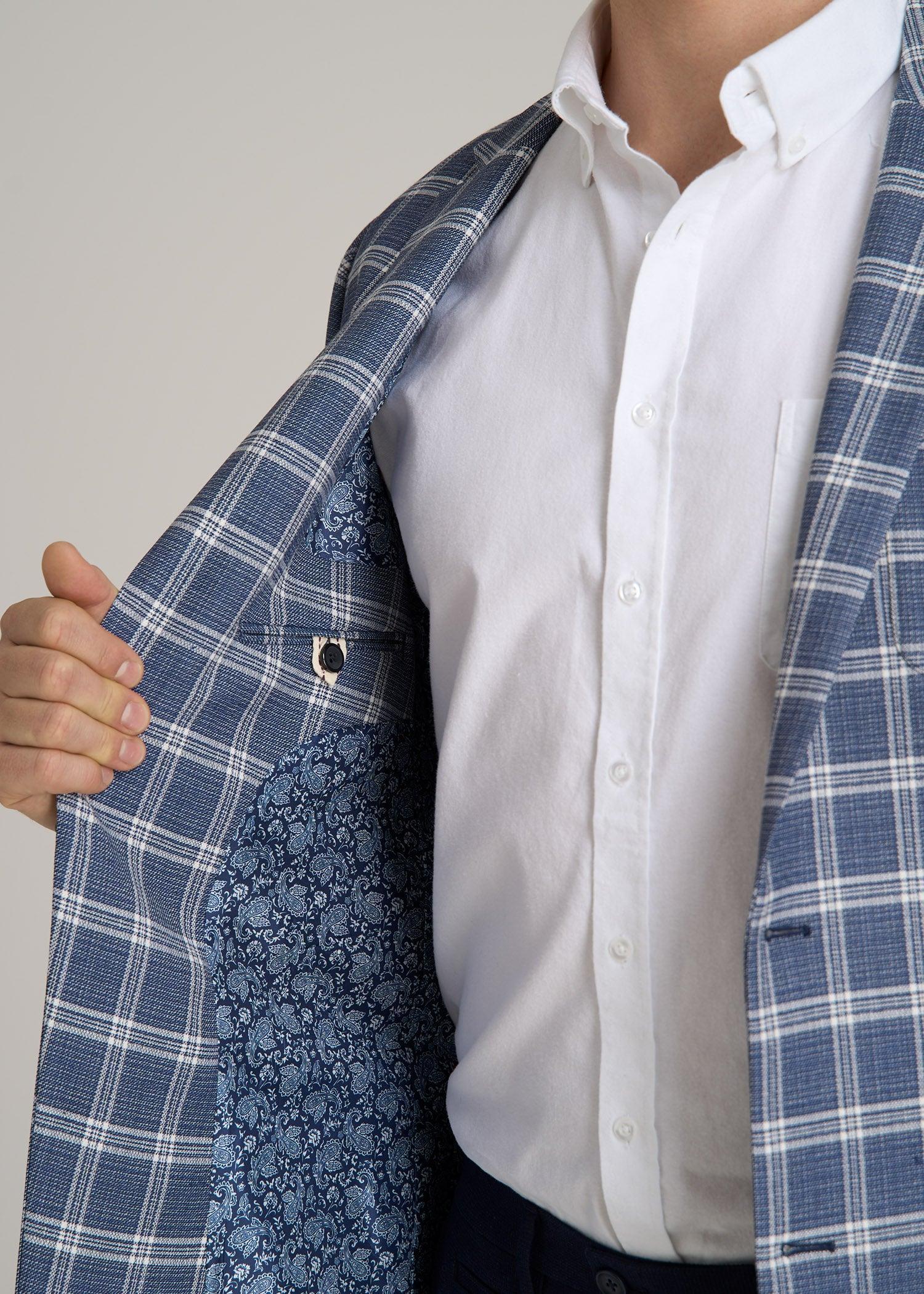 Men's Tall Core Blazer in Navy Check Product Image