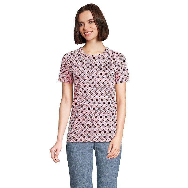 Petite Lands' End Relaxed-Fit Supima Cotton Crewneck Tee, Women's, Size: Medium Petite, Black Product Image