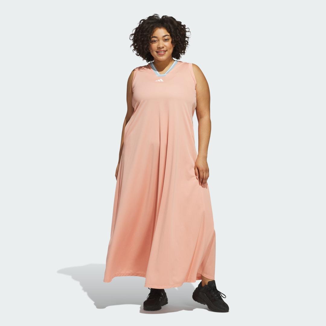 Womens adidas Tiro Cut 3-Stripes Soft Mesh Long Dress (Plus Size) Product Image