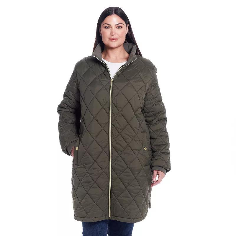 Plus Size Weathercast Quilted Zip Front Walker Jacket, Women's, Size: 2XL, Black Product Image