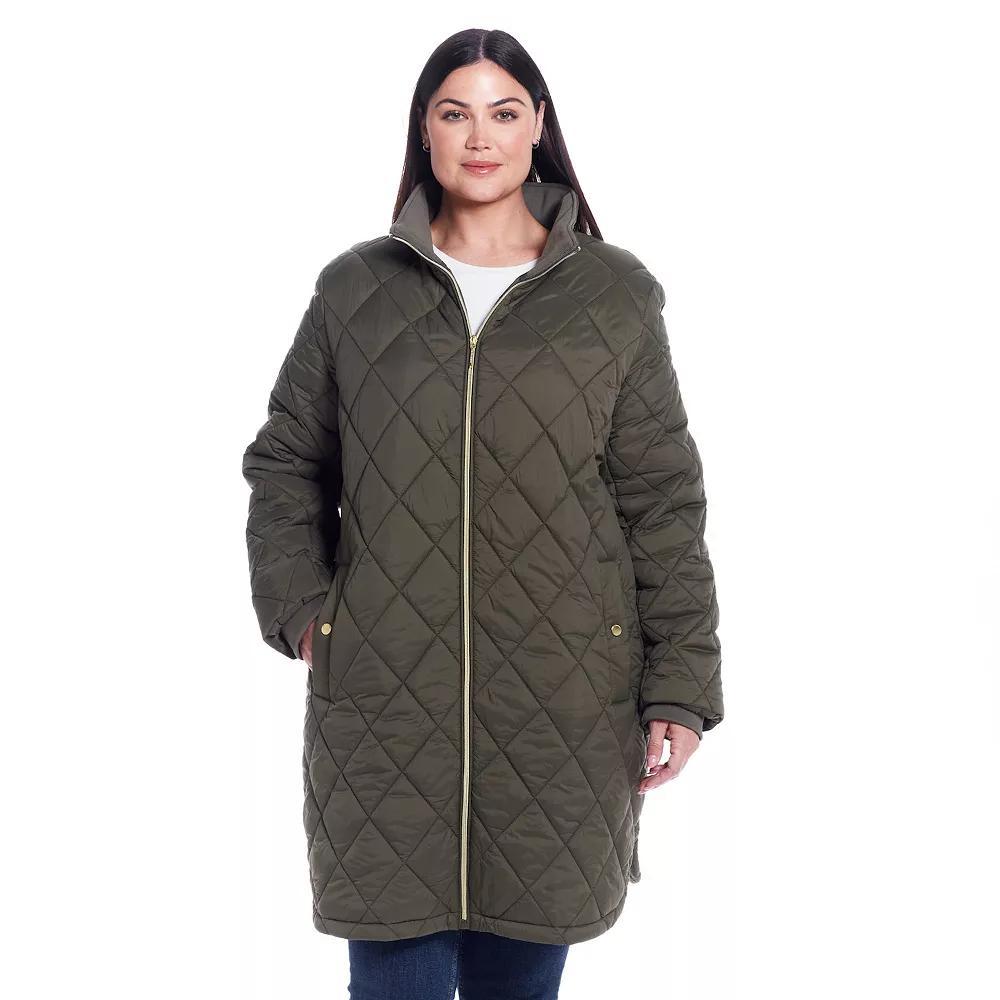 Plus Size Weathercast Quilted Zip Front Walker Jacket, Women's, Size: 2XL, Black Product Image
