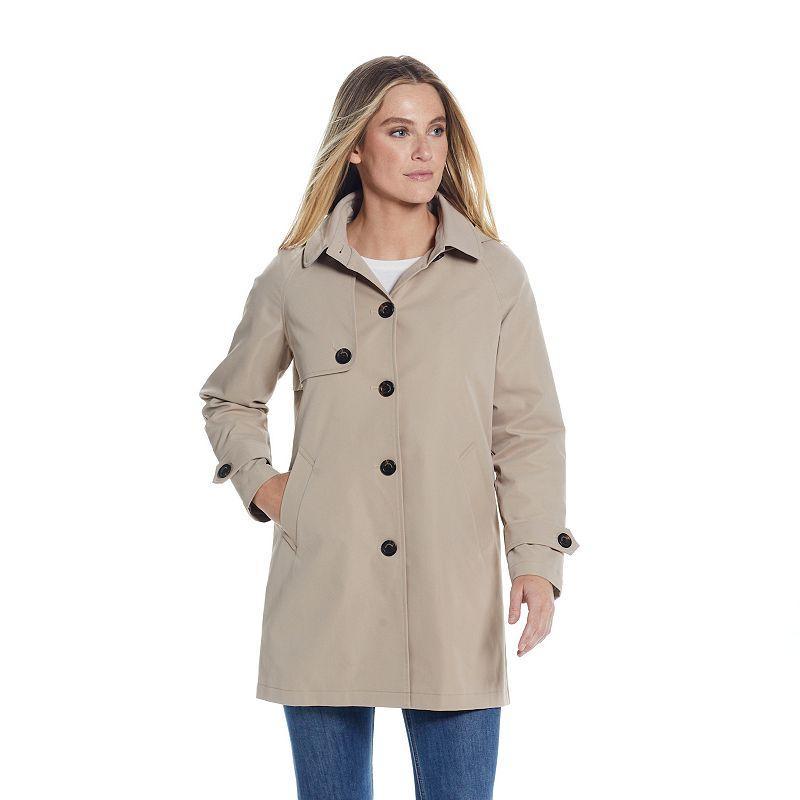 Women's Weathercast Lightweight Button Front Hooded Topper Jacket, Size: Small, Pink Product Image