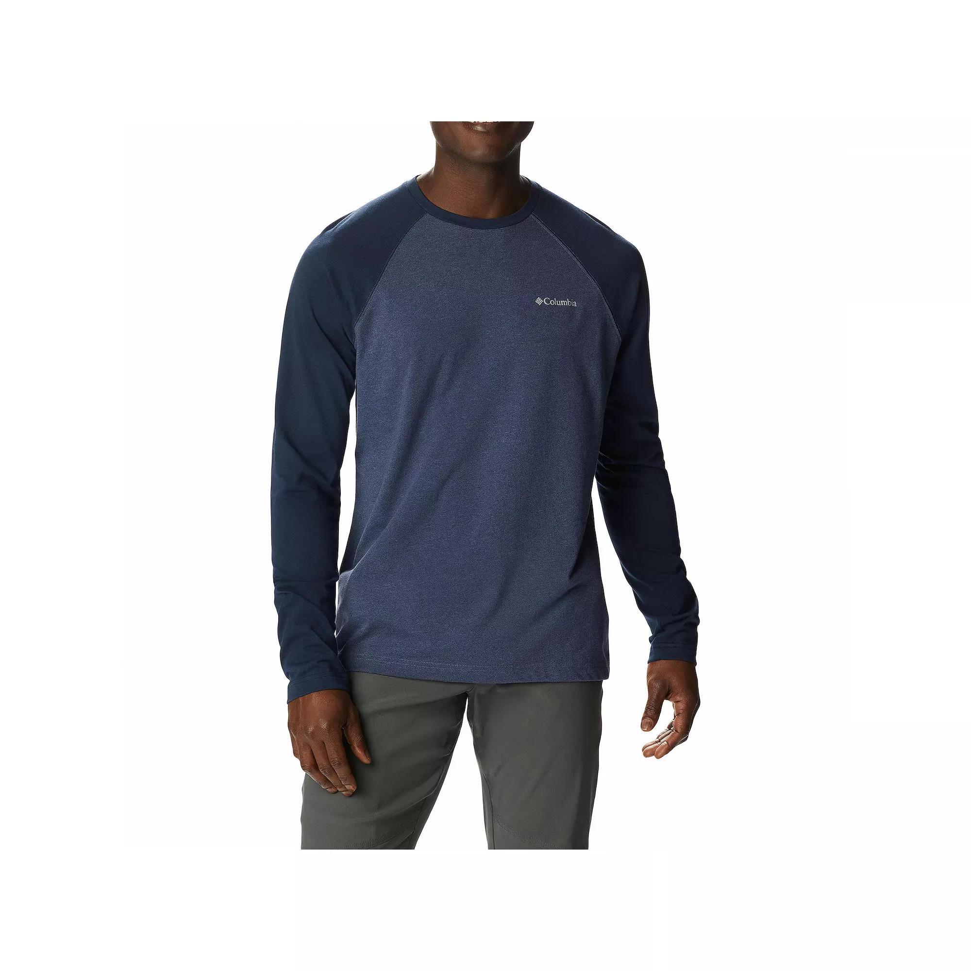 Mens Columbia Thistletown Hills Raglan Long Sleeve Tee Dark Mountain Grey Product Image