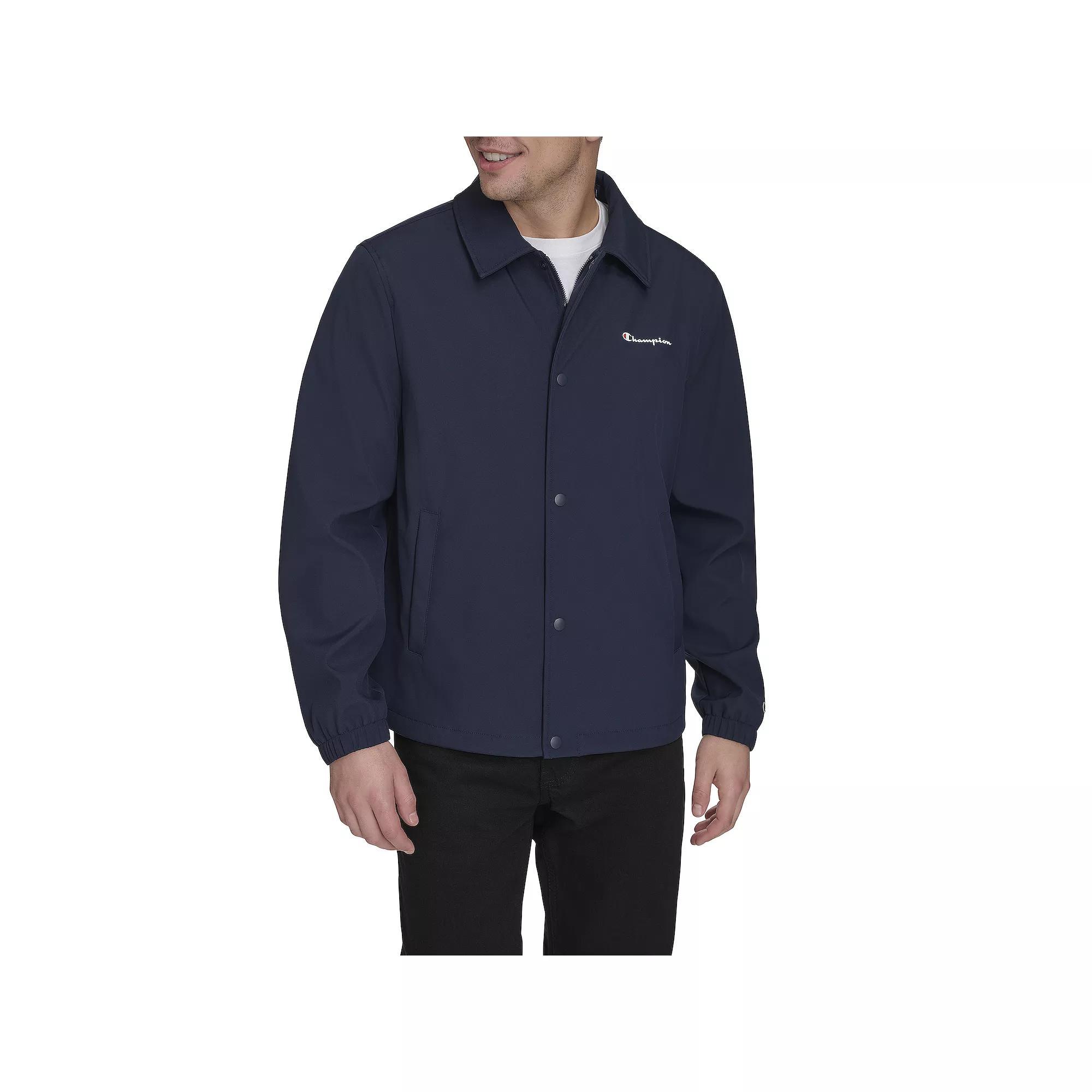 Men's Champion® Softshell Coach Jacket, Size: Small, Peacoat Product Image