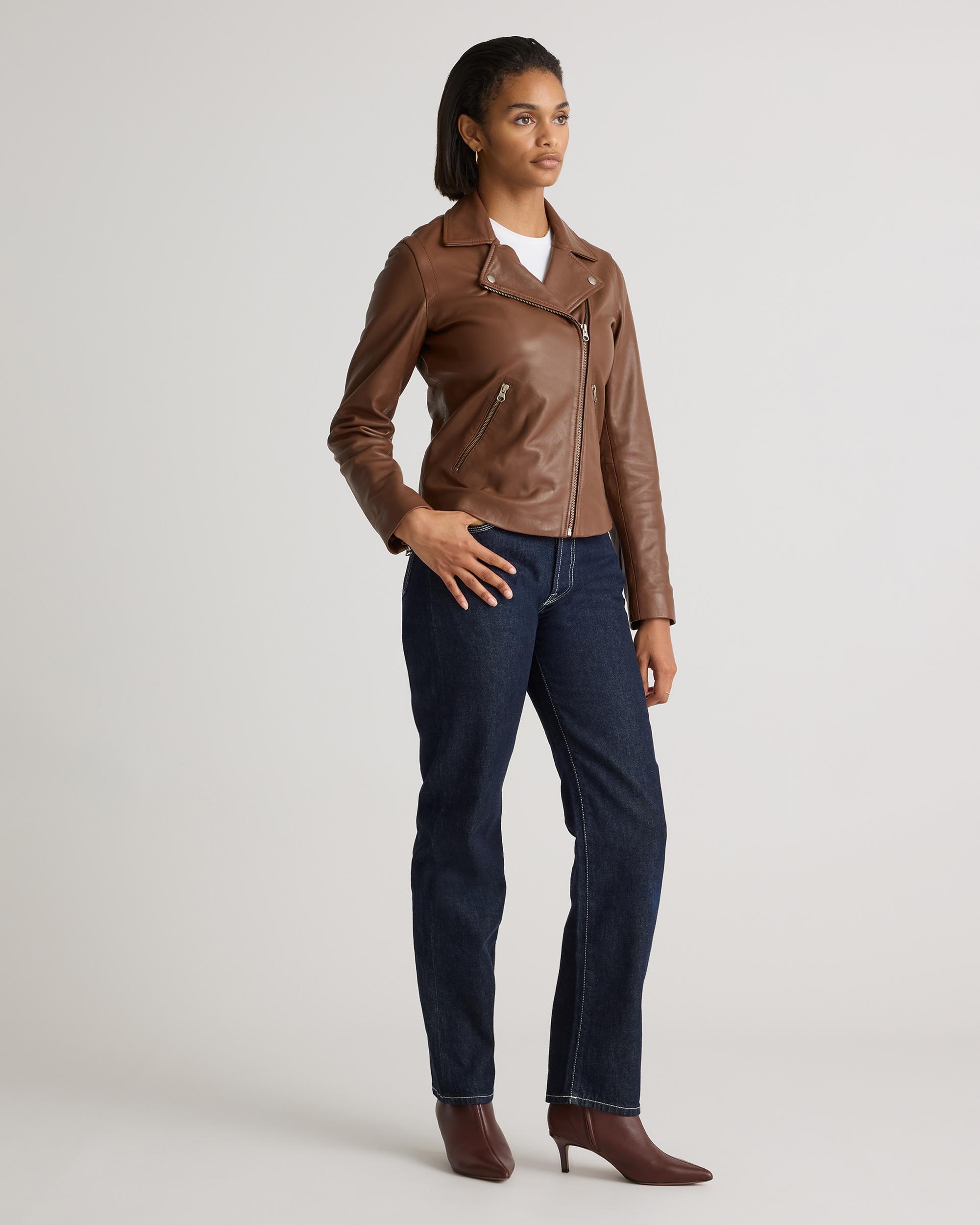 Quince | Women's 100% Washed Leather Biker Jacket Size XS Product Image