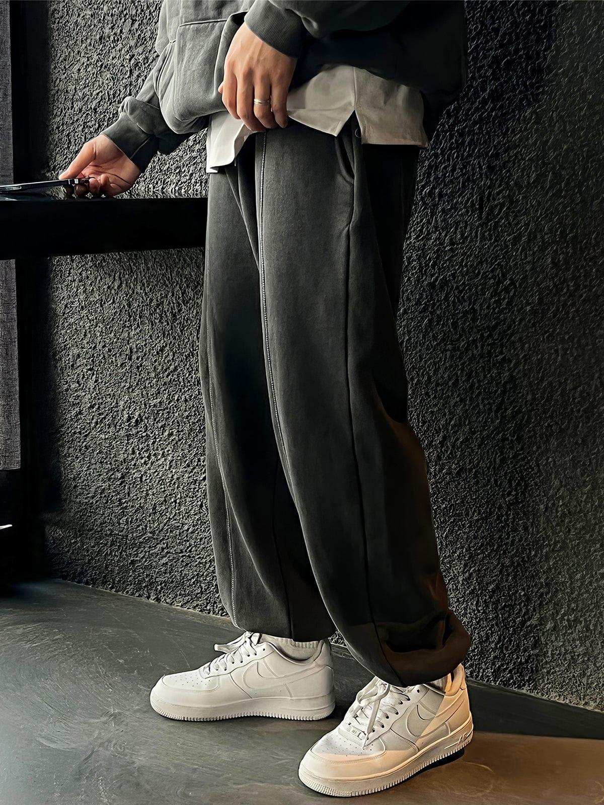 RT No. 12455 DARK GRAY HALF ZIPPER SWEATER & SWEATPANTS Product Image