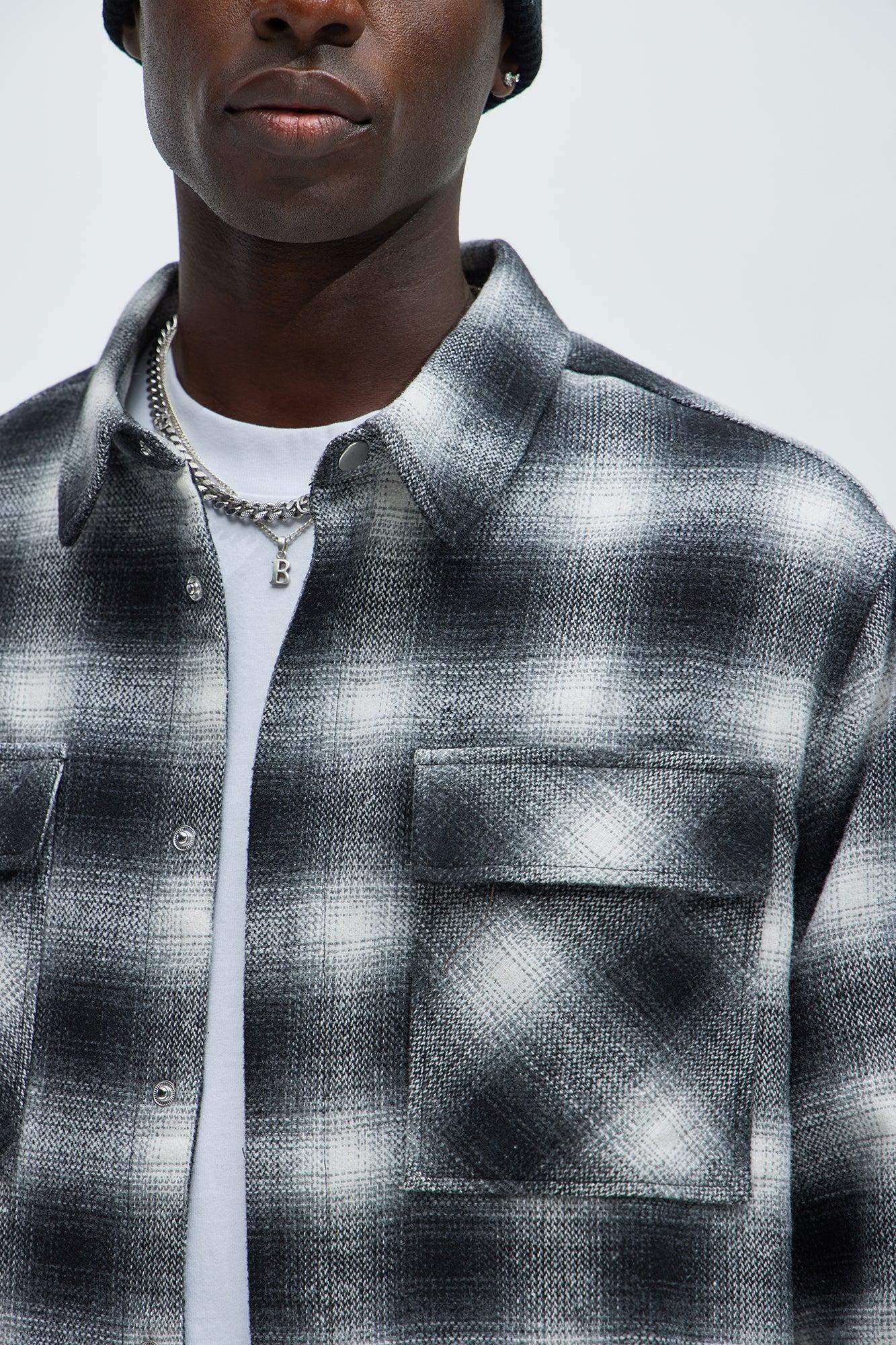 Cassnet Plaid Button Up Shirt - Black/combo Product Image