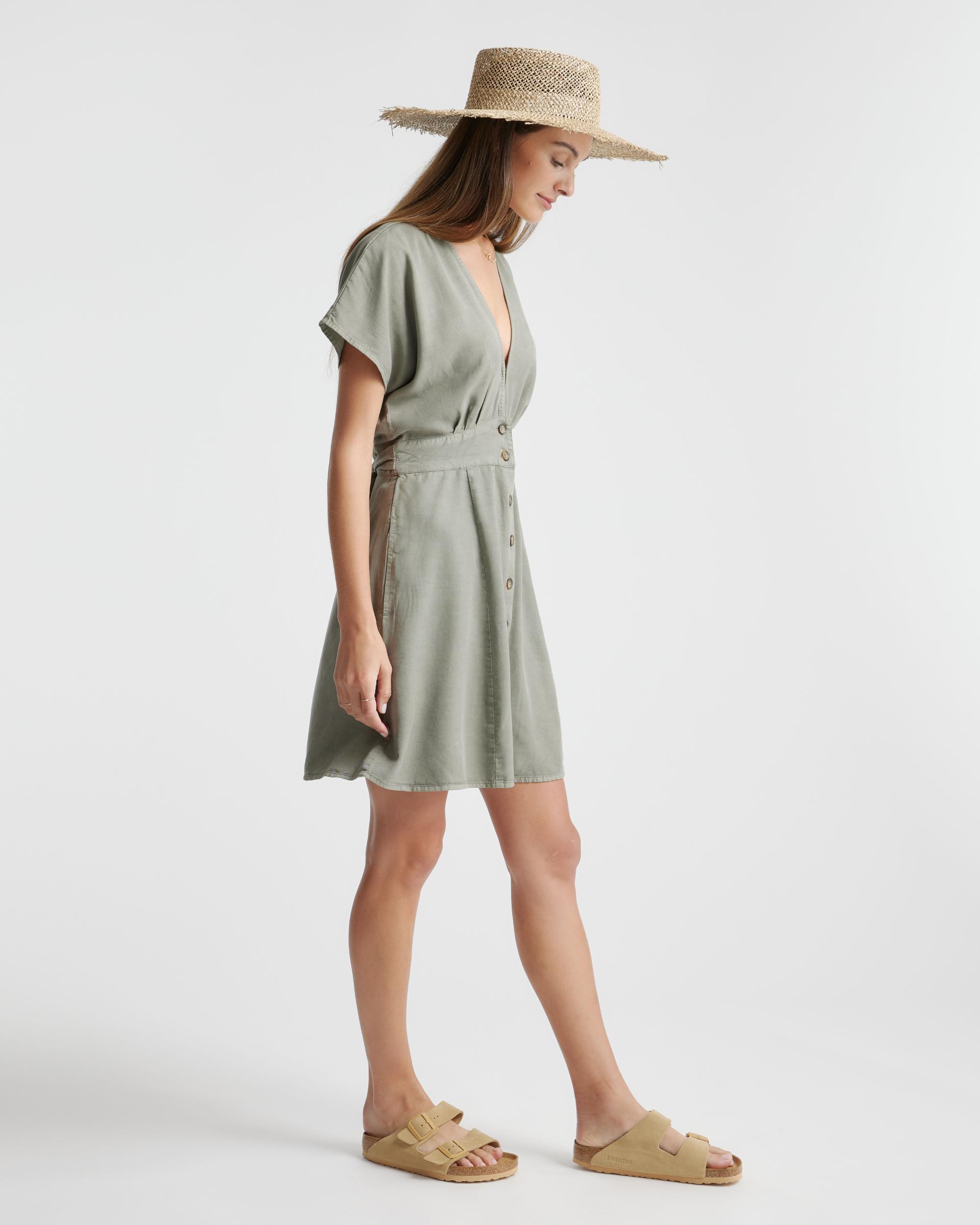 Quince | Women's Vintage Wash Tencel Button Front Dress Size XL Product Image