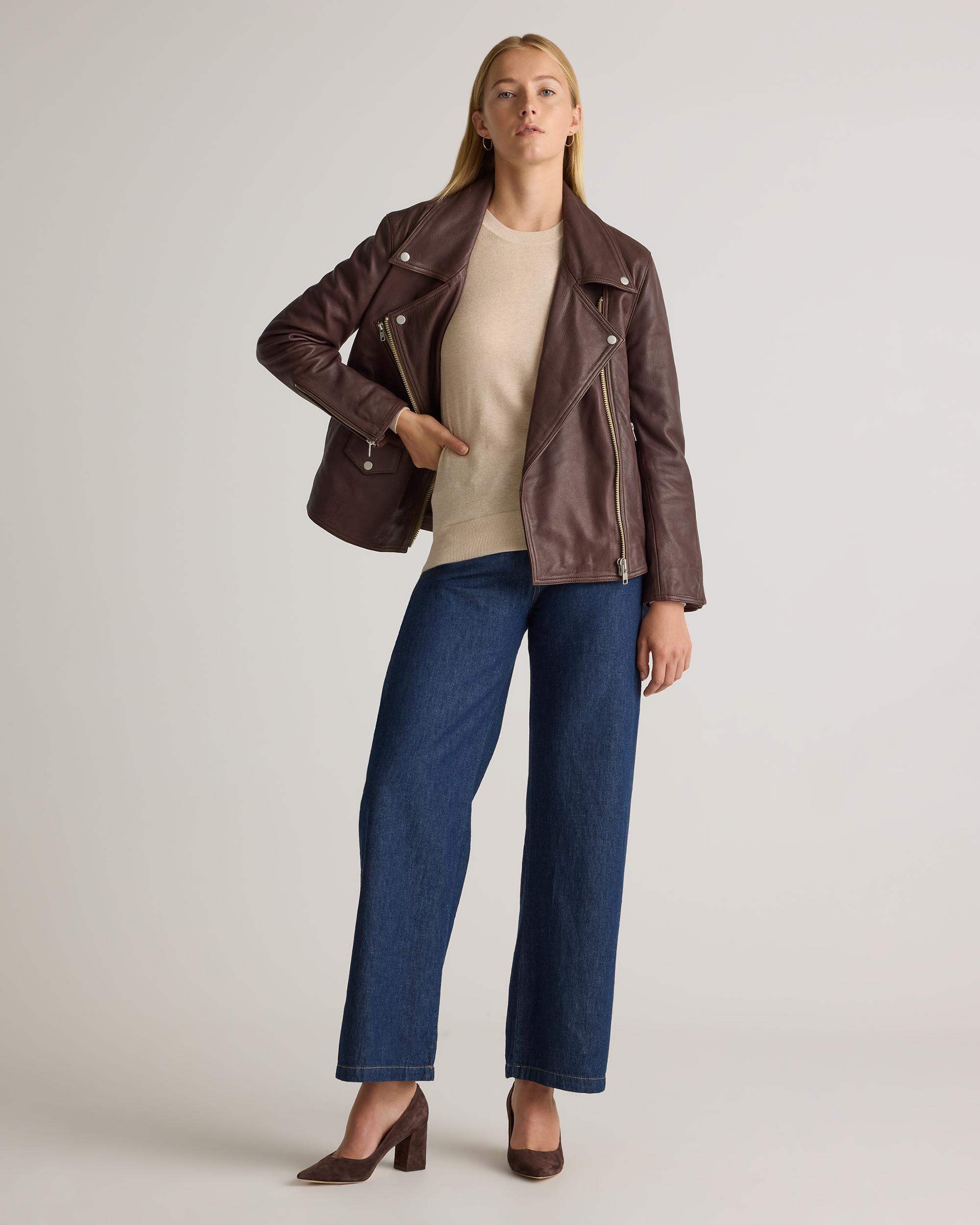 Quince | Women's OverSized Biker Jacket Leather Product Image