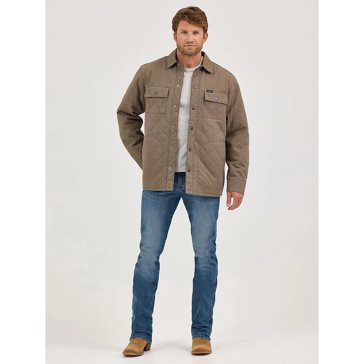 Men's Reversible Quilted Shirt Jacket in Chocolate Chip Product Image