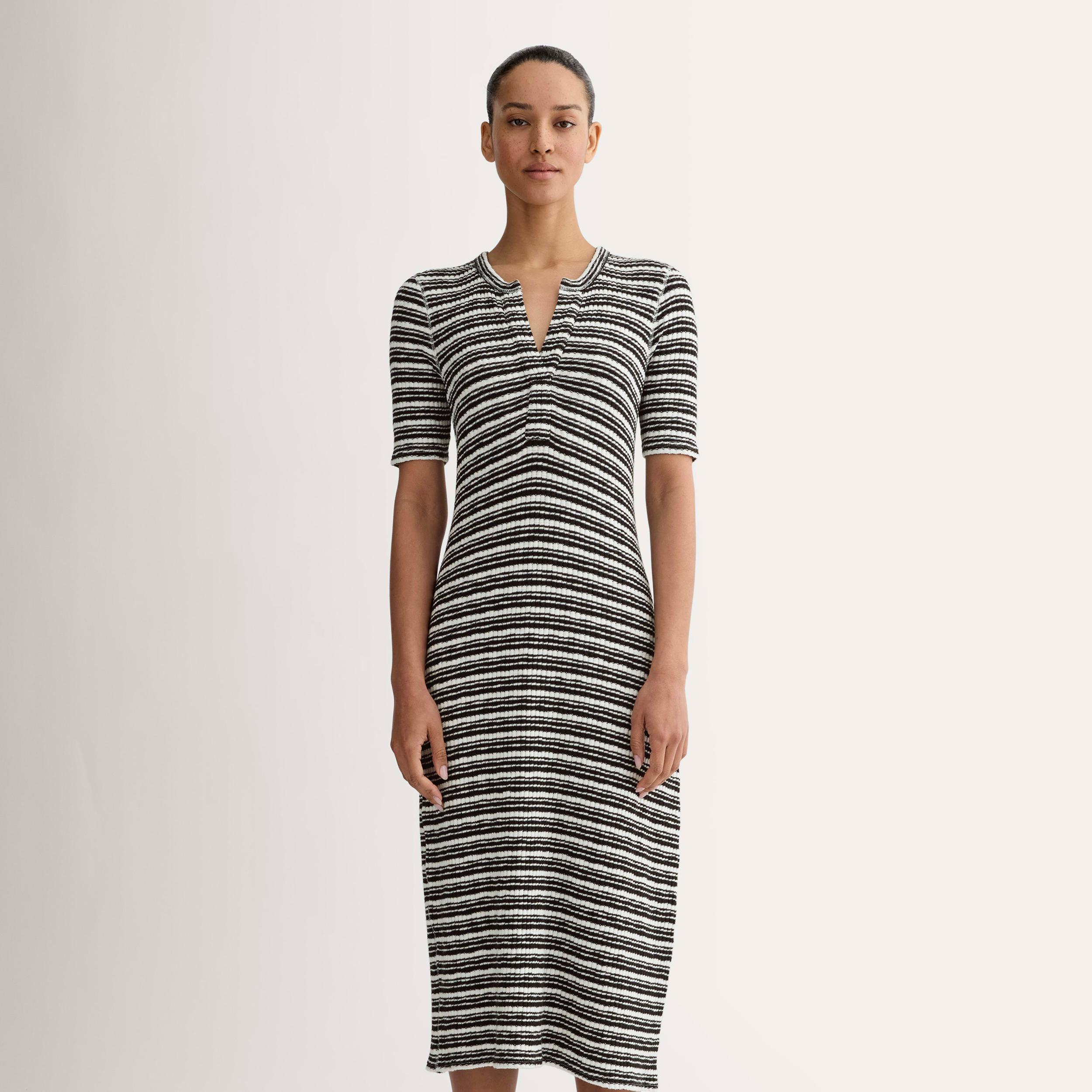 The Rib-Knit Henley Dress Product Image