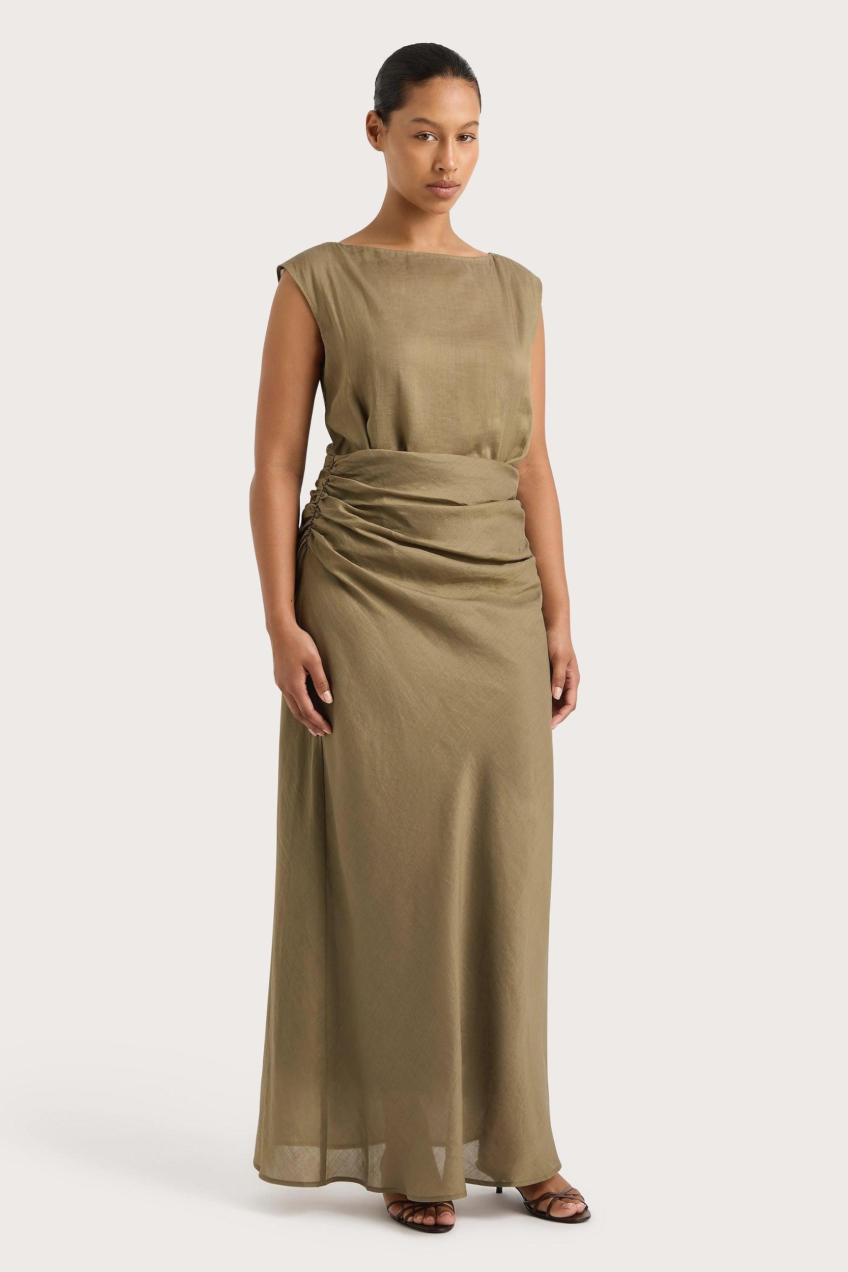 Adelia Maxi Dress Khaki Product Image