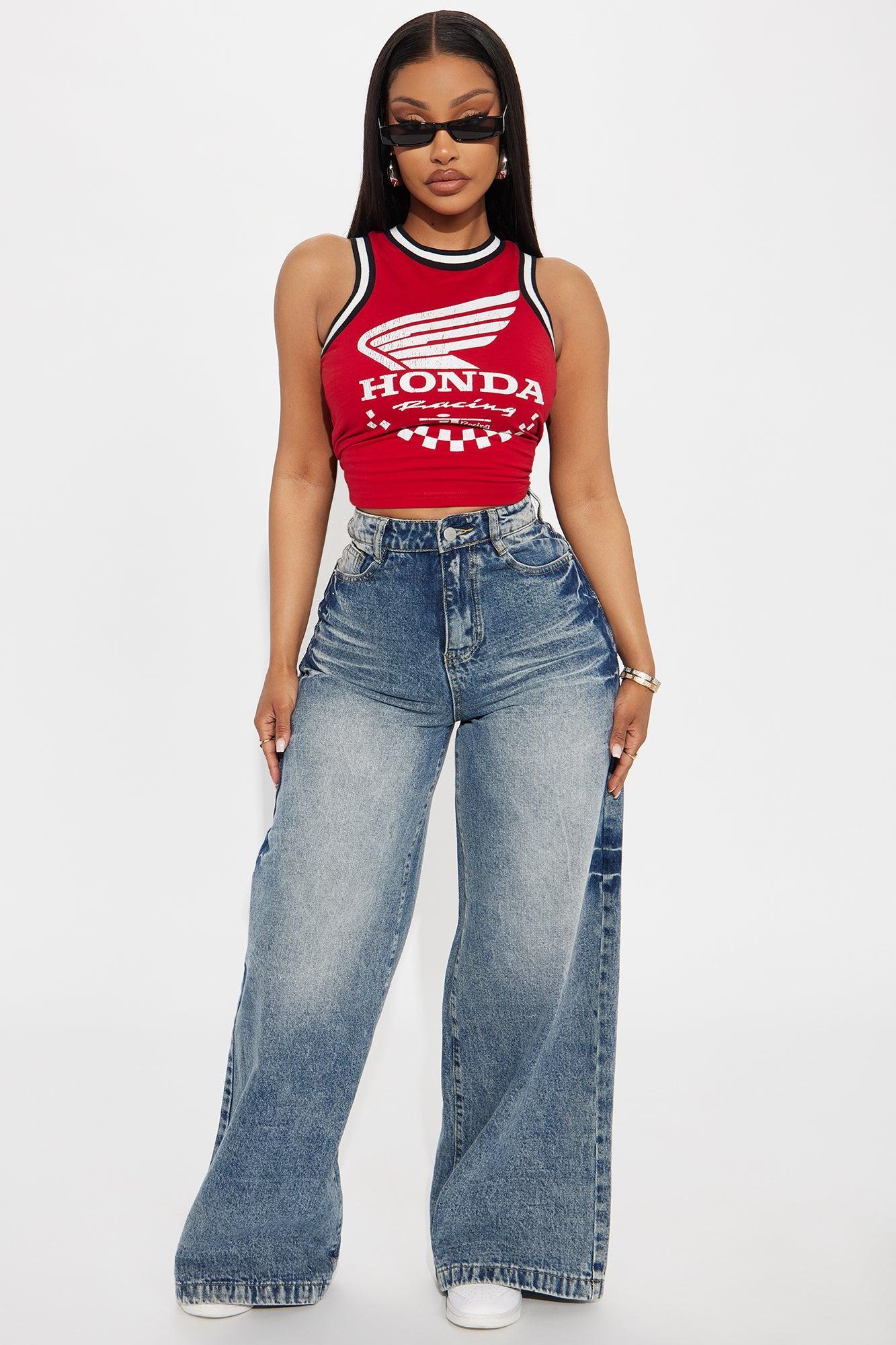 Honda Racing Ribbed Tank Top - Red Product Image