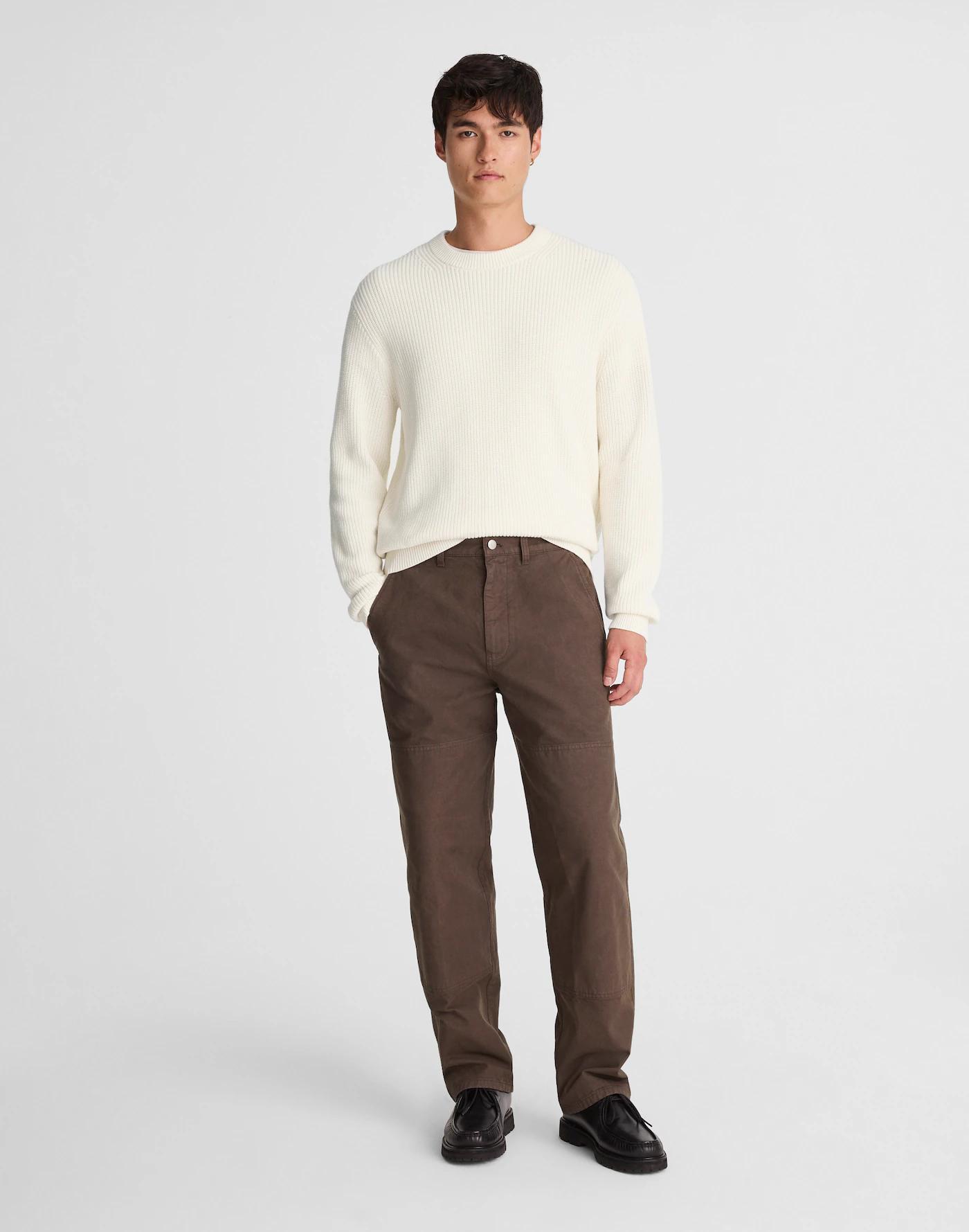Cotton Shaker-Stitch Crewneck Sweater Product Image