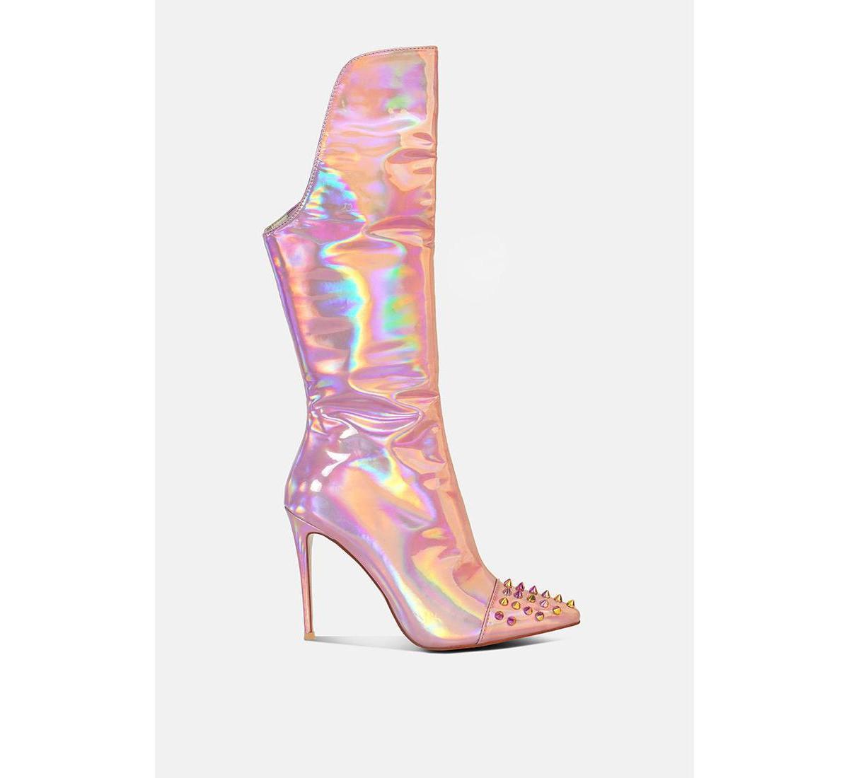 London Rag Forbidden Womens Mid Calf Stiletto Boots Product Image