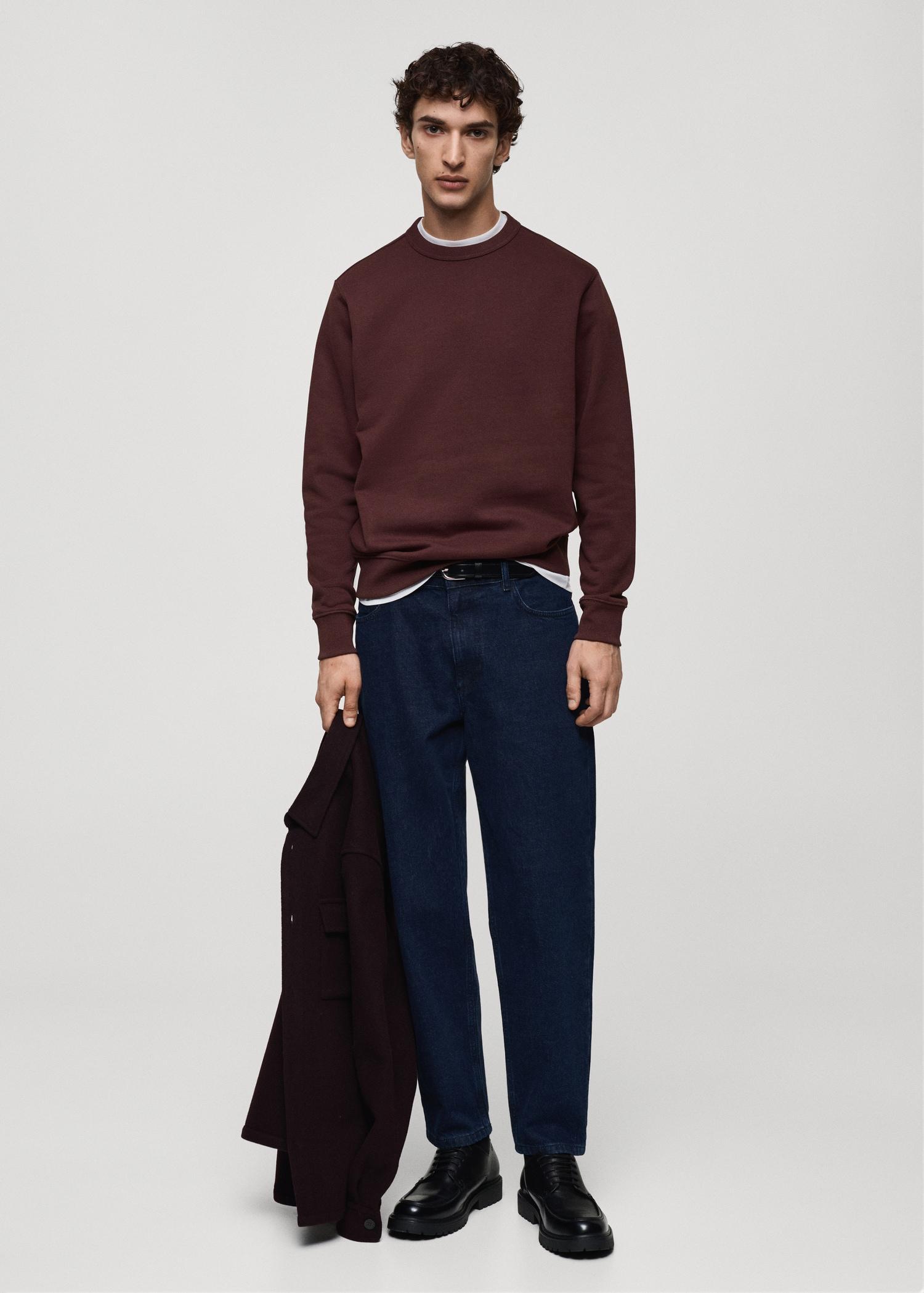 Regular-fit cotton sweatshirt - Men | MANGO USA Product Image